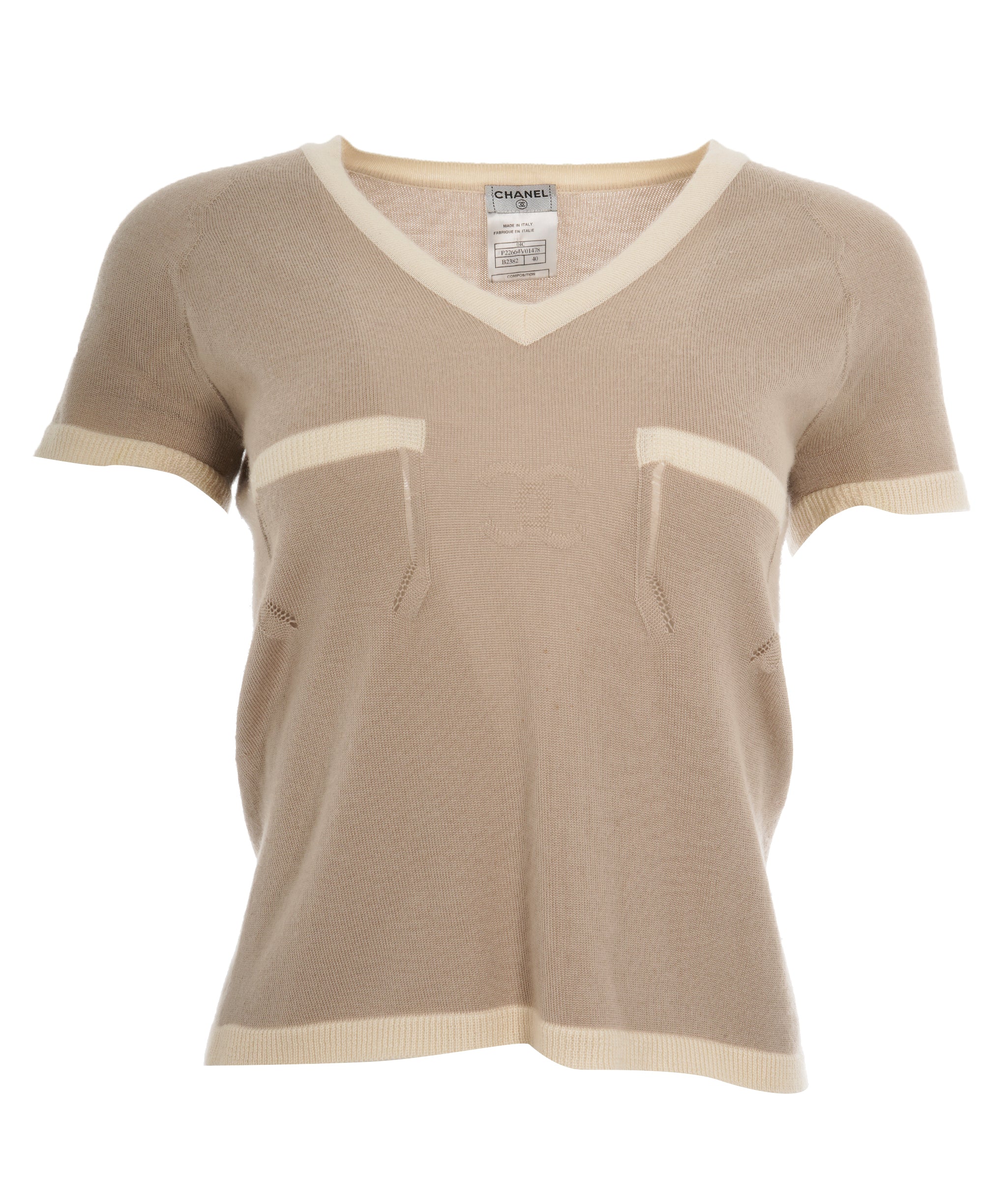 Chanel beige cashmere cc tee  AVC2110