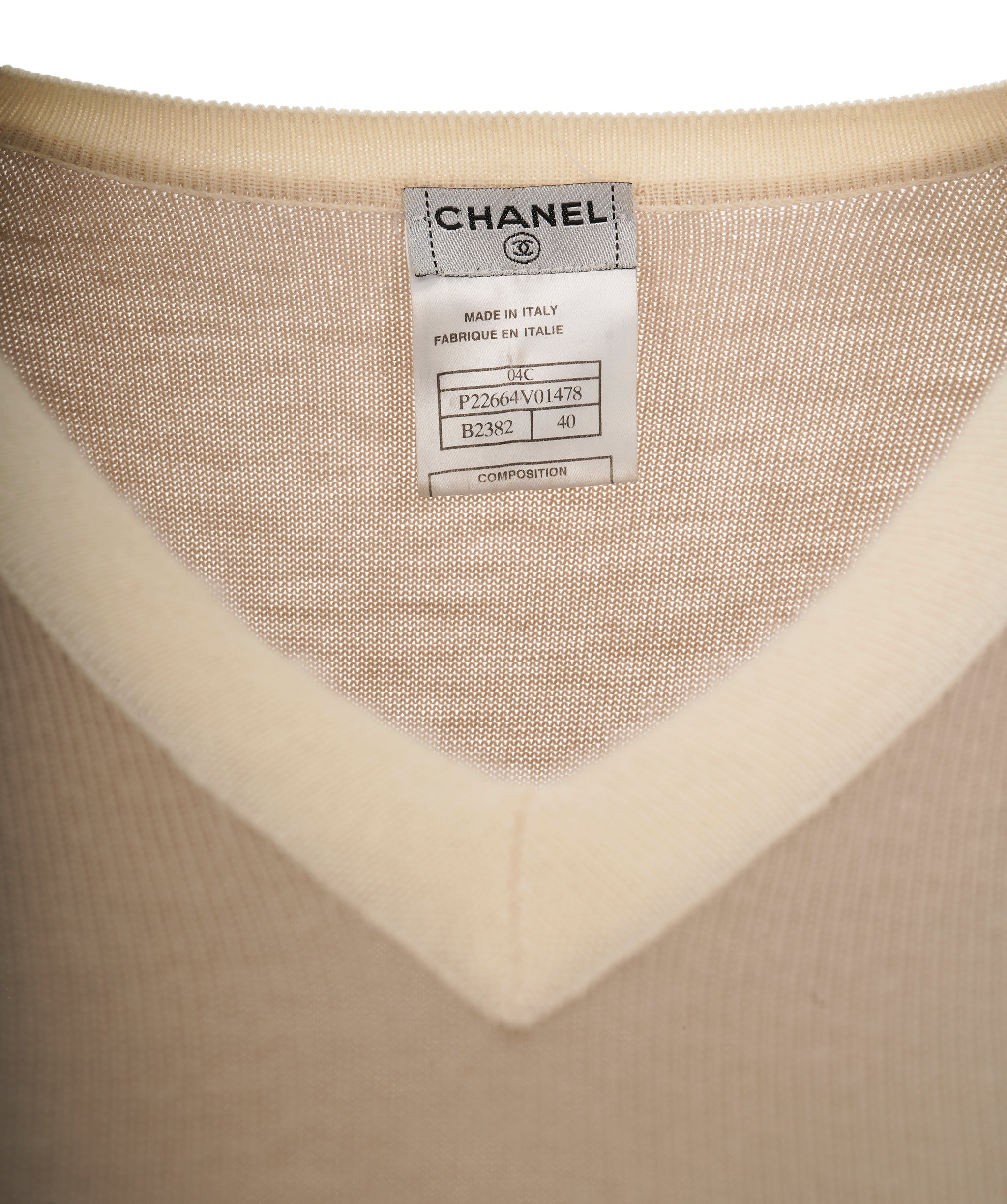 Chanel beige cashmere cc tee  AVC2110