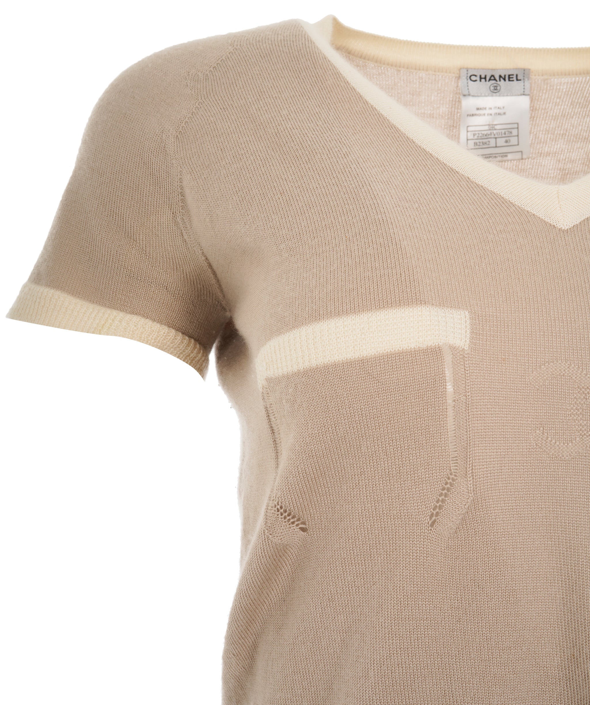 Chanel beige cashmere cc tee  AVC2110