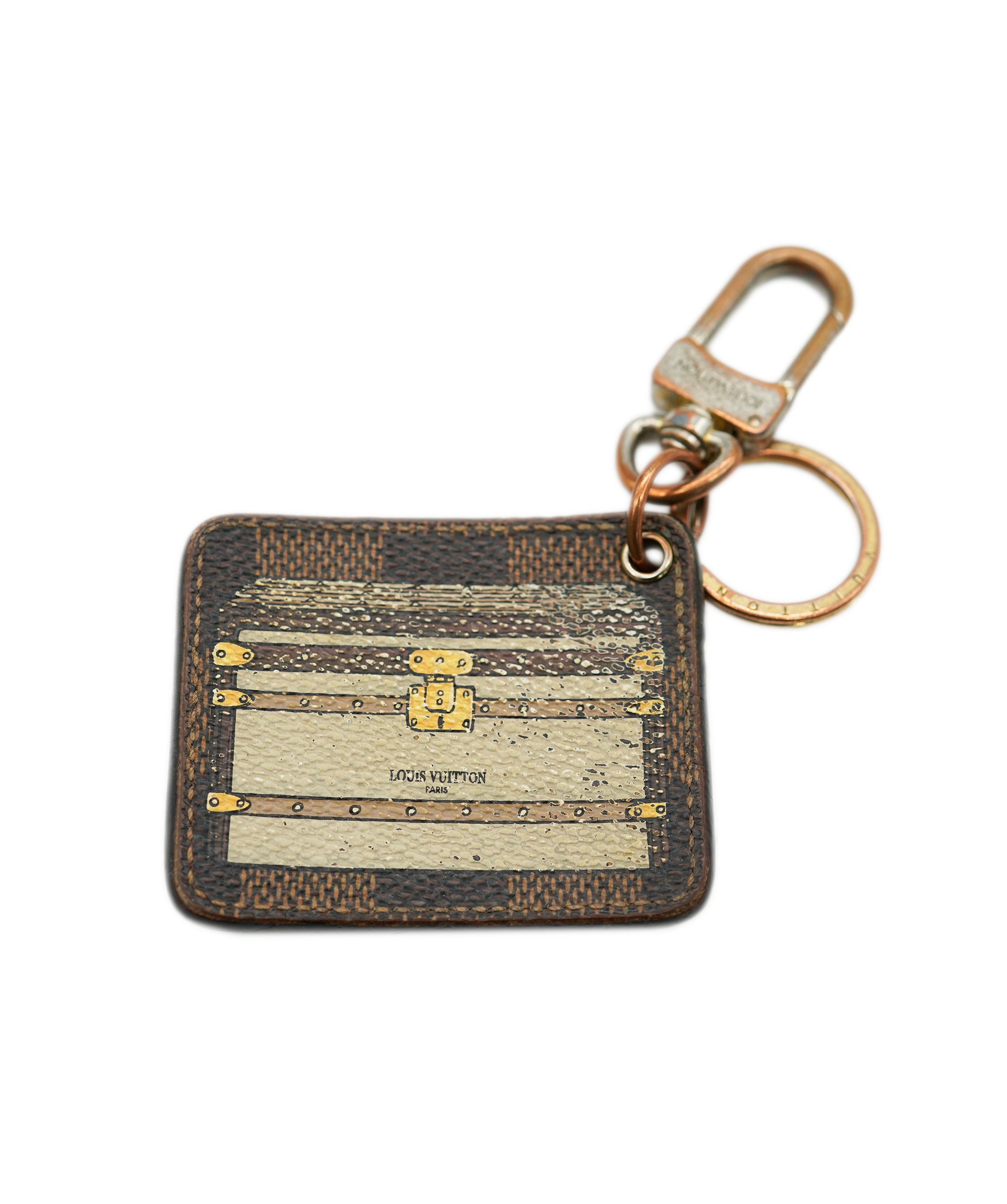 LOUIS VUITTON Damier Porte Cles Illustrious Trunk Charm M66965 LV Auth bs15010 DBXS1730