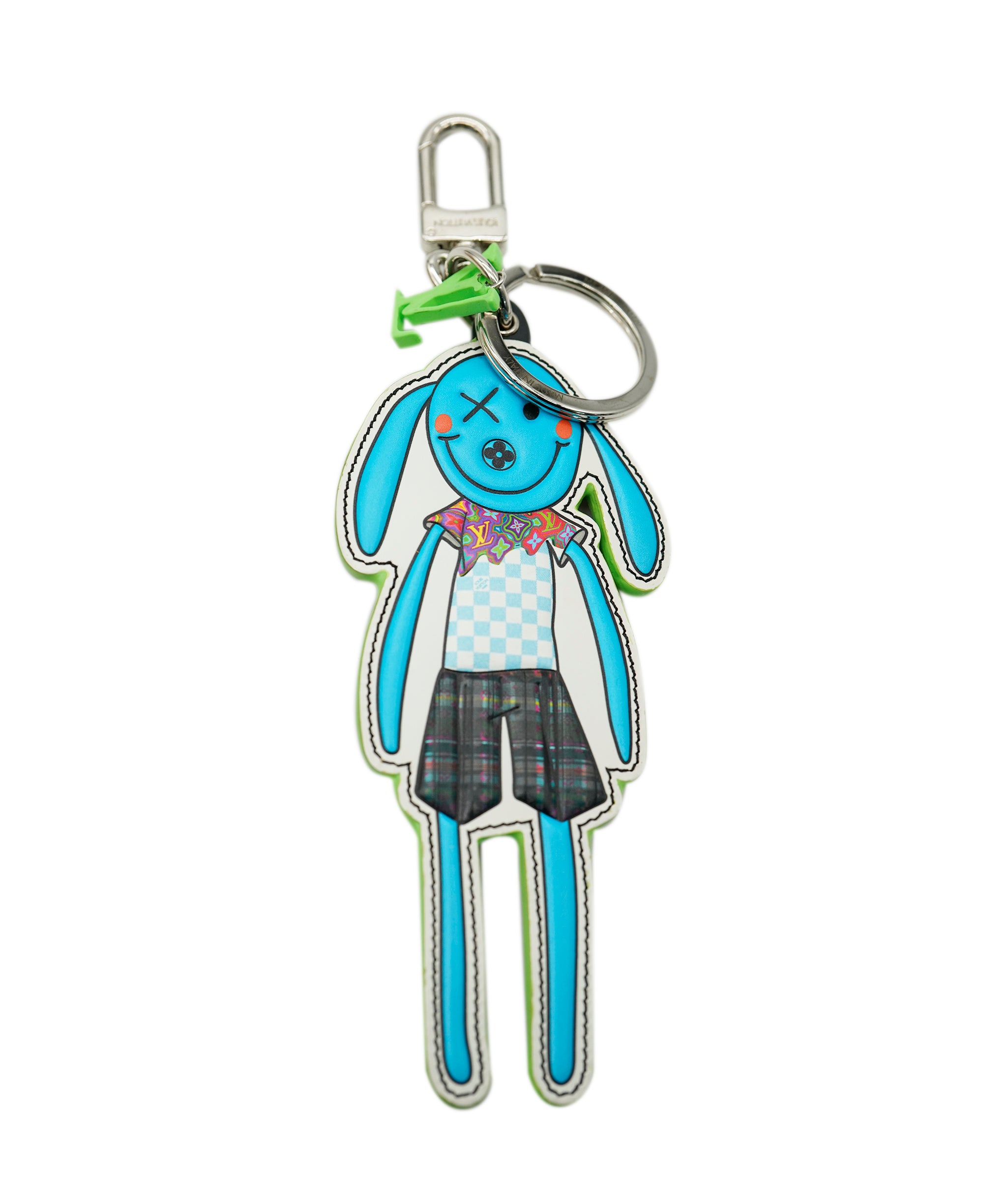 LOUIS VUITTON Porte Cles LV Rabbit Key Ring Leather Blue MP2917 LV Auth ai777A DBXS1738