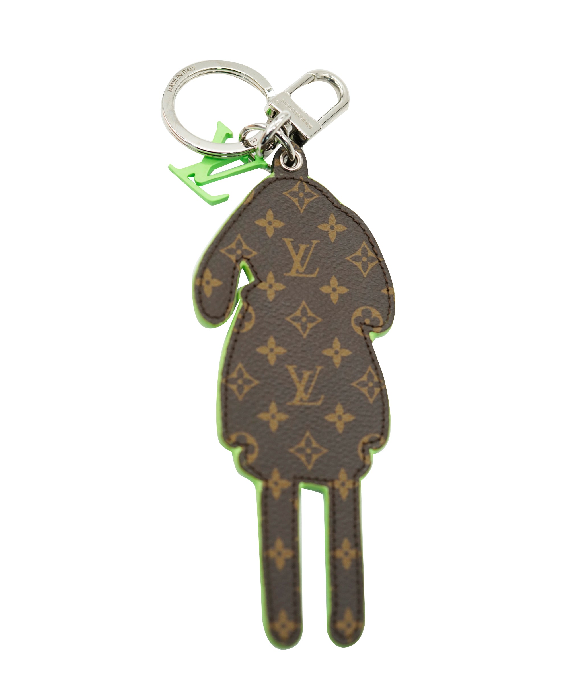 LOUIS VUITTON Porte Cles LV Rabbit Key Ring Leather Blue MP2917 LV Auth ai777A DBXS1738