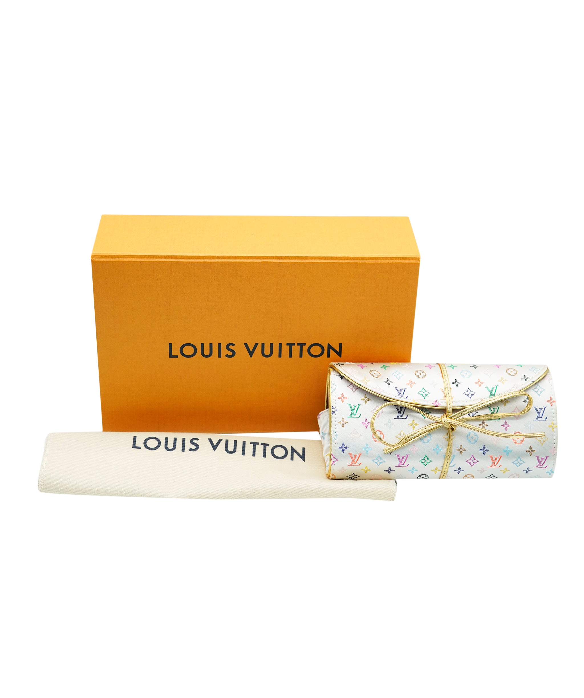 LOUIS VUITTON Multicolor Trousse Bijou Pliable Box White M92047 LV Auth 74441A DBXS1739