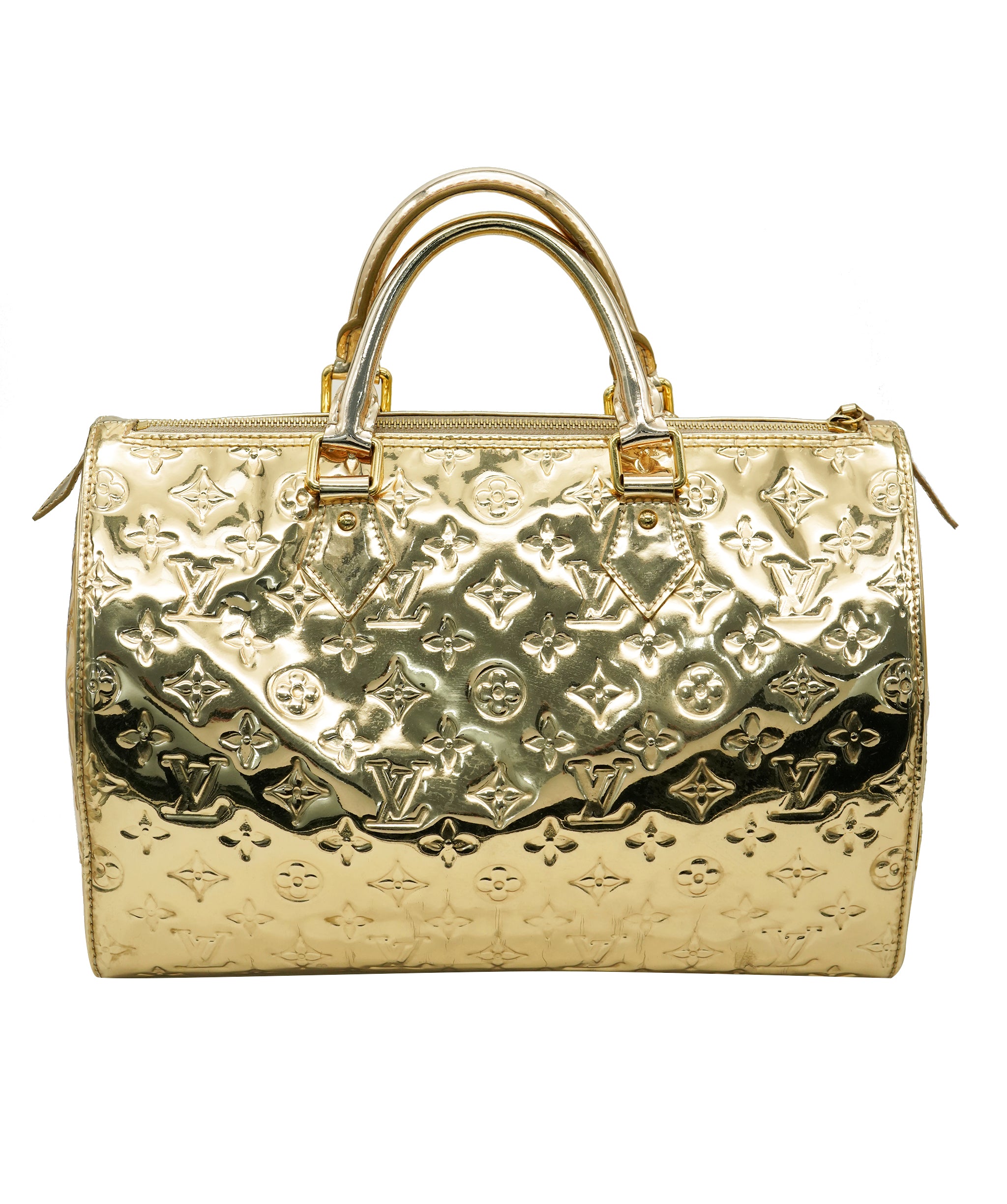 LOUIS VUITTON Monogram Mirror Speedy 30 Hand Bag Gold Dore - DBXS1748