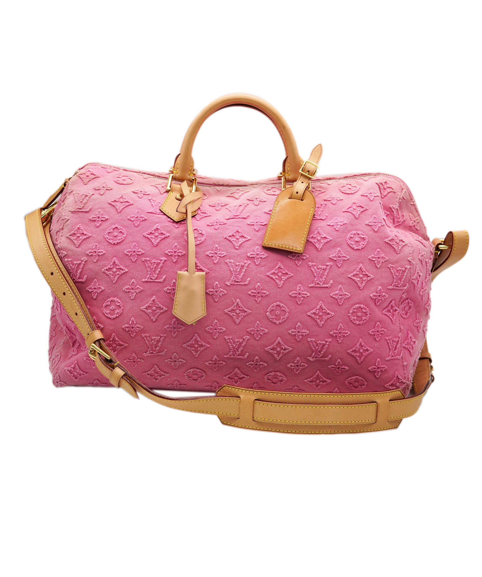 LOUIS VUITTON Monogram Stone Speedy Bandouliere 35 Bag Rose M40831 Auth 82931A DBXS1741