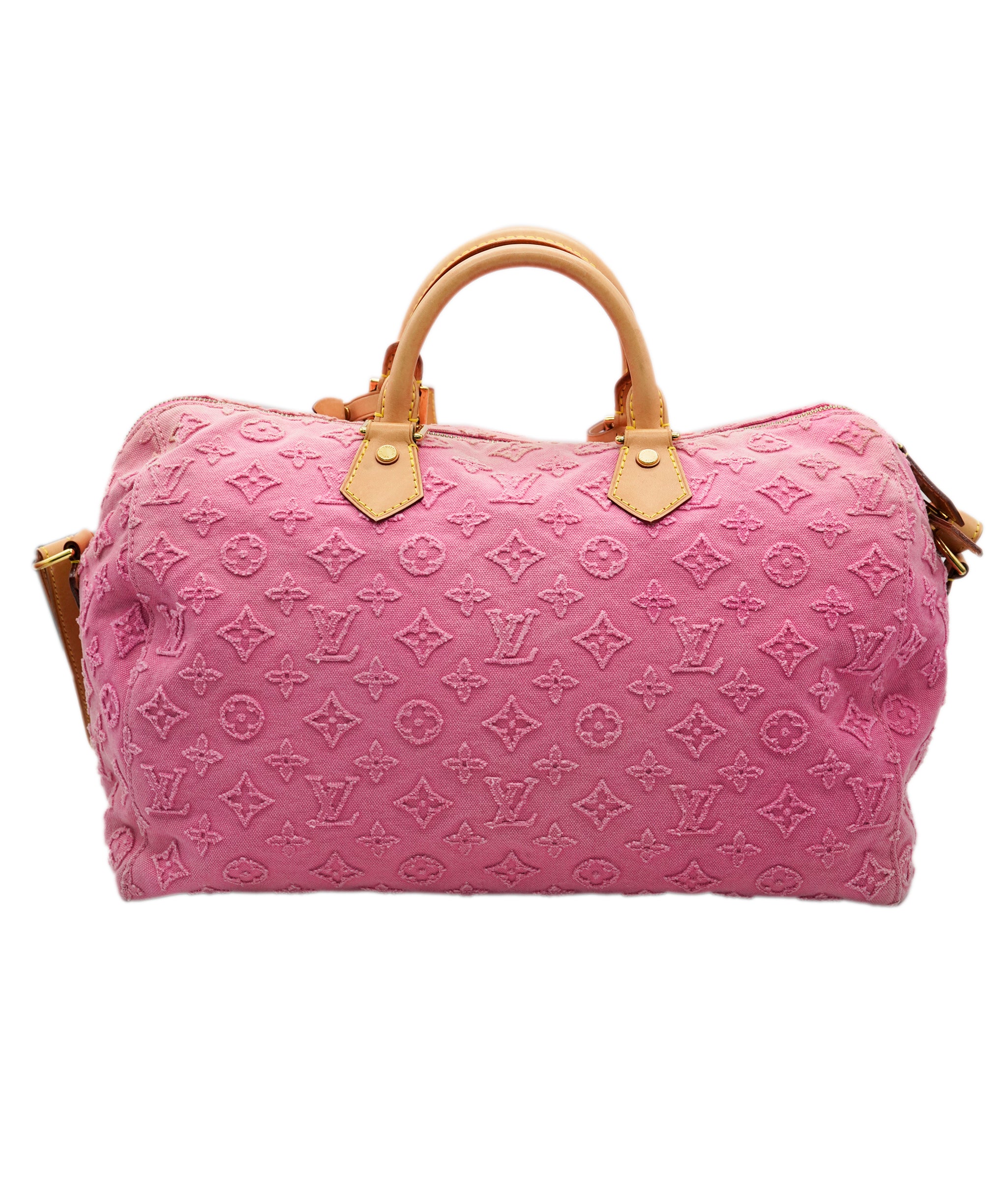 LOUIS VUITTON Monogram Stone Speedy Bandouliere 35 Bag Rose M40831 Auth 82931A DBXS1741