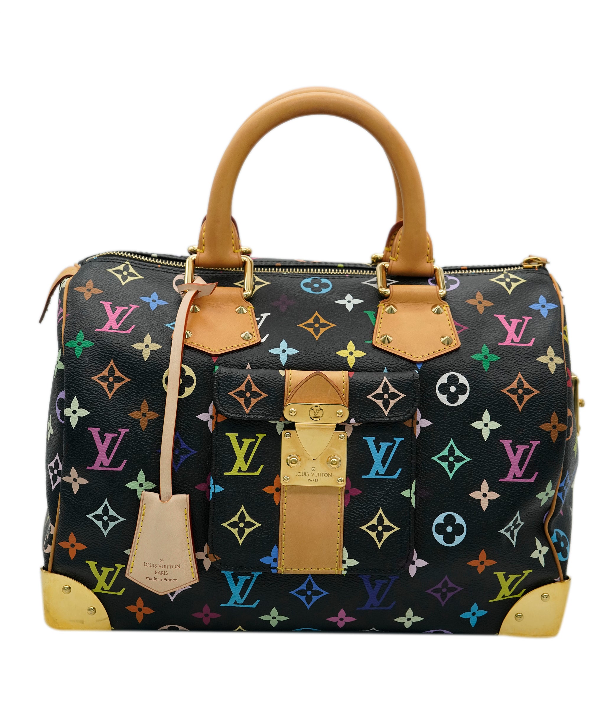 LOUIS VUITTON Monogram Multicolor Speedy 30 Hand Bag Black - DBXS1744