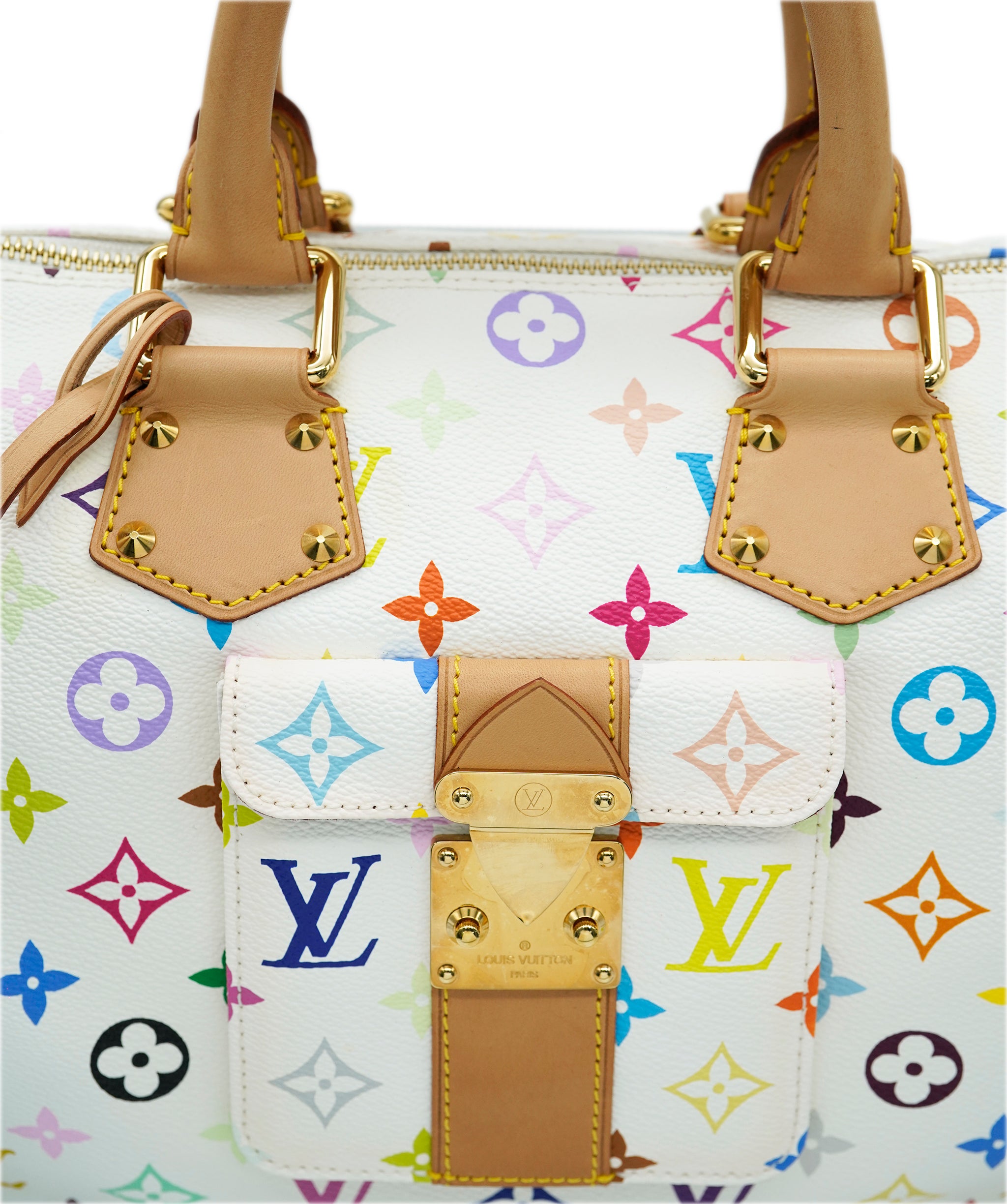 LOUIS VUITTON Monogram Multicolor Speedy 30 Hand Bag White M92643 LV Auth 90665A DBXS1743