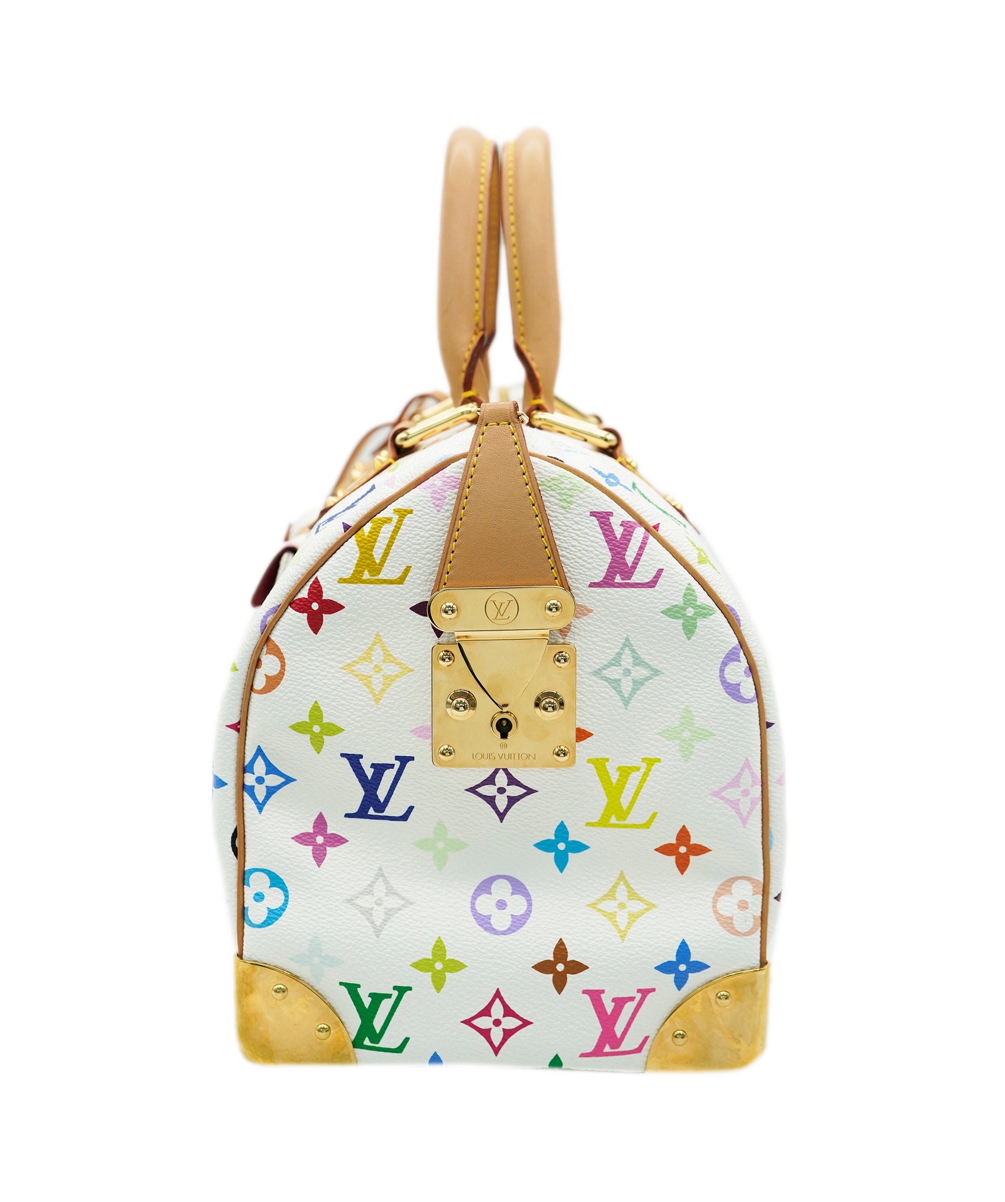 LOUIS VUITTON Monogram Multicolor Speedy 30 Hand Bag White M92643 LV Auth 90665A DBXS1743