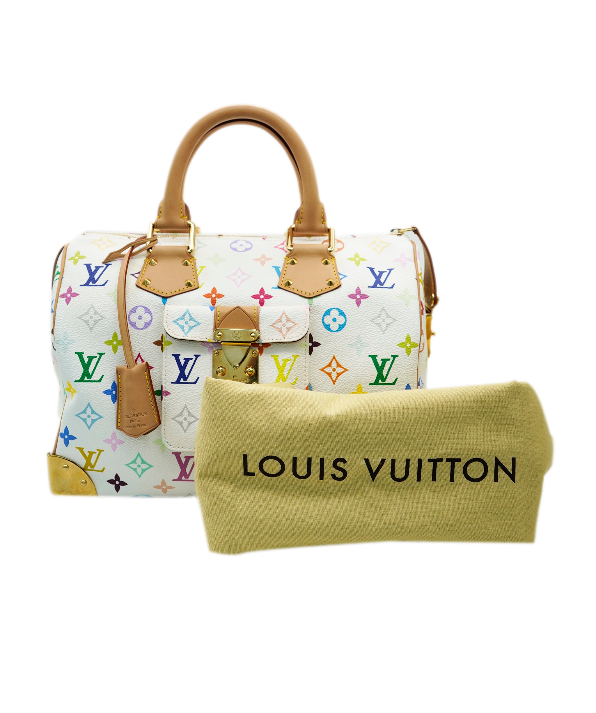 LOUIS VUITTON Monogram Multicolor Speedy 30 Hand Bag White M92643 LV Auth 90665A DBXS1743