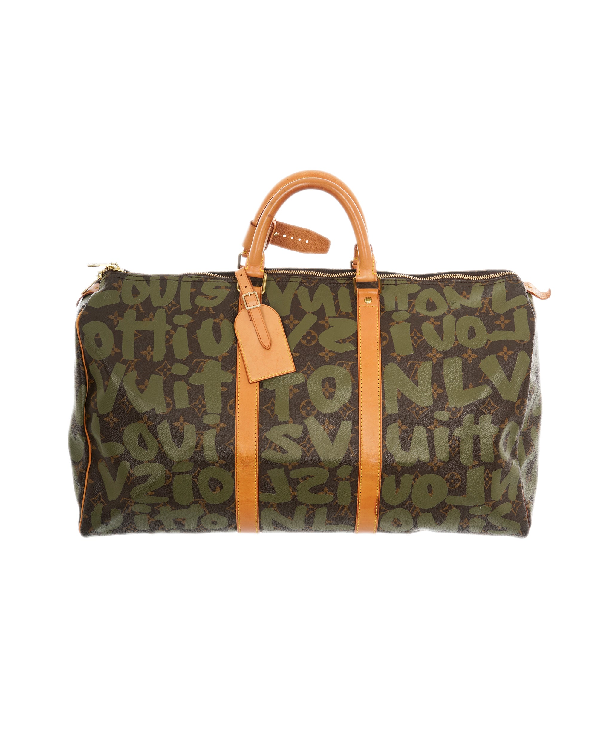 LOUIS VUITTON Monogram Khaki Graffiti Keepall 50 Boston Bag - DBXS1751