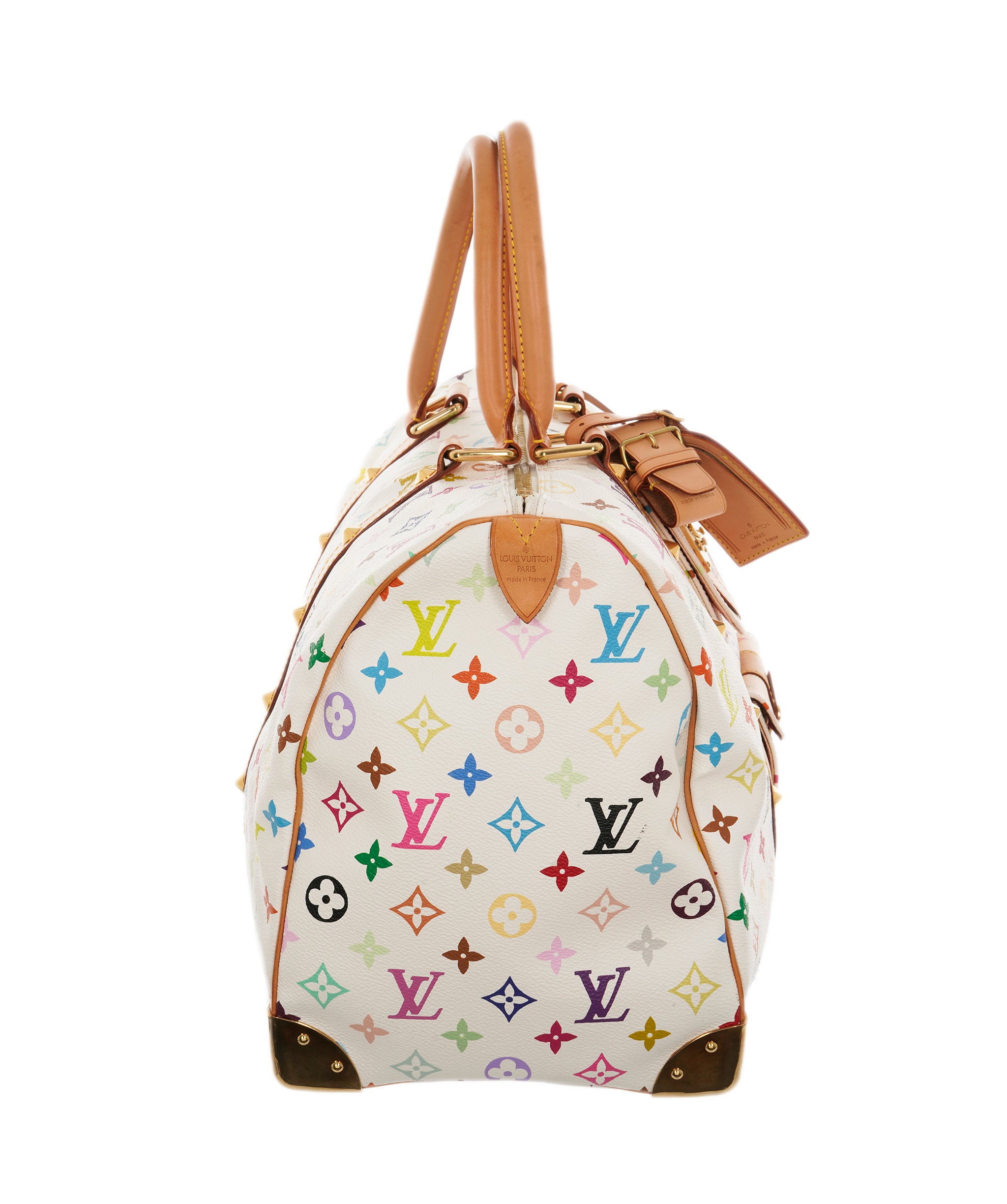 LOUIS VUITTON Monogram Multicolor Keepall 45 Boston Bag White M92641 Auth 67370A DBXS1745