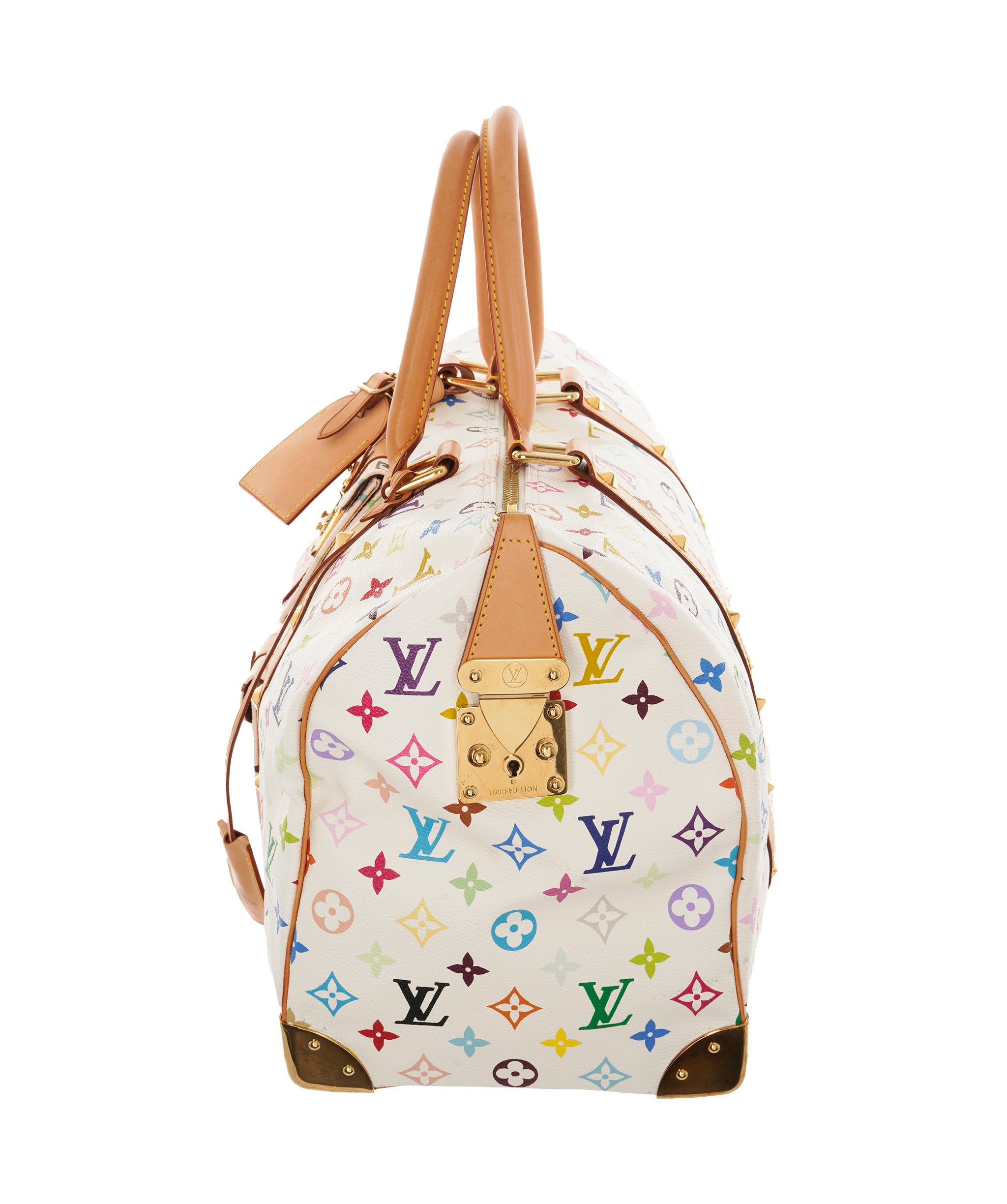 LOUIS VUITTON Monogram Multicolor Keepall 45 Boston Bag White M92641 Auth 67370A DBXS1745