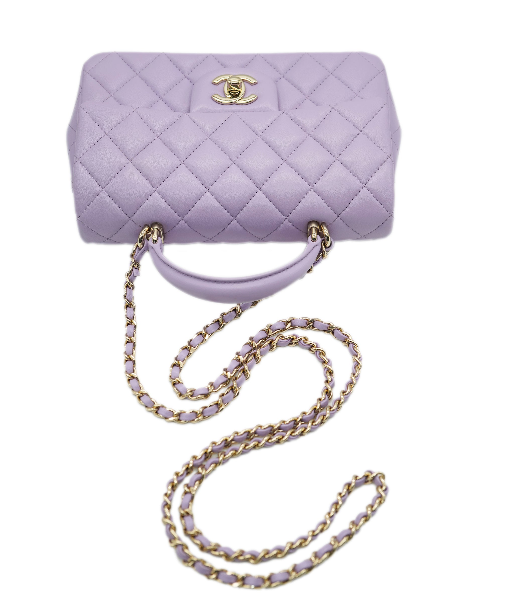 Chanel light purple top handle mini  AVL1487