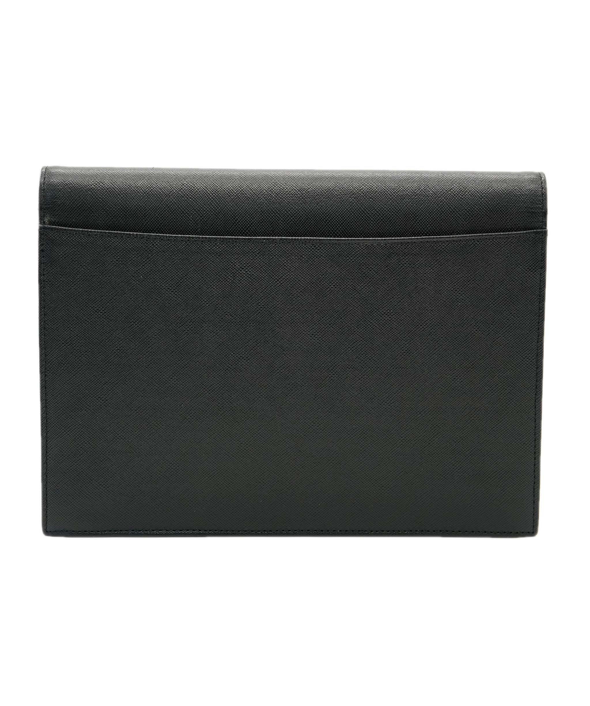 SAINT LAURENT Clutch Bag Leather Black Auth am4881 DBXS1710