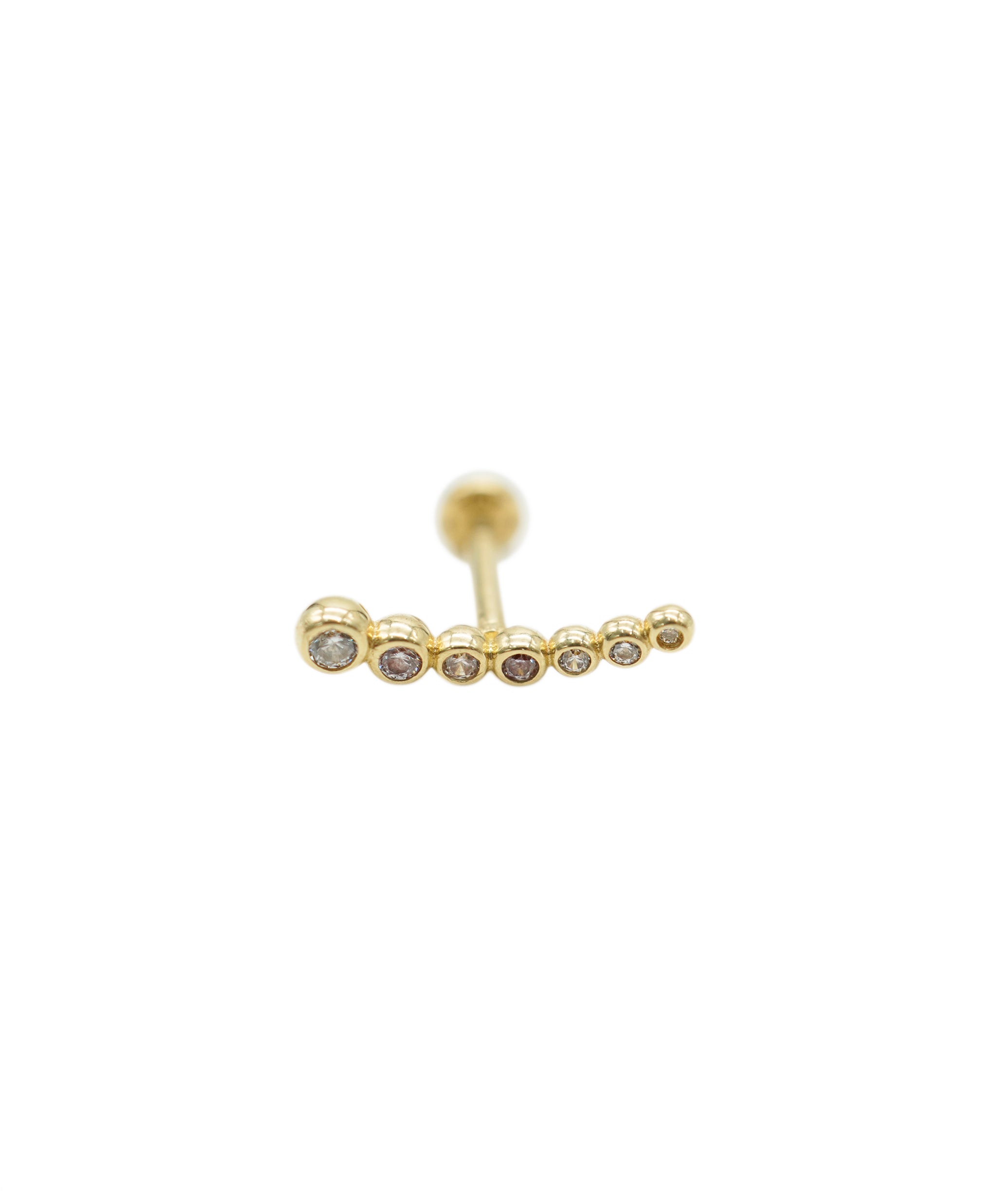 14 Carat Gold 7 Stone Minimal Helix/Cartilage Piercing QOHC12