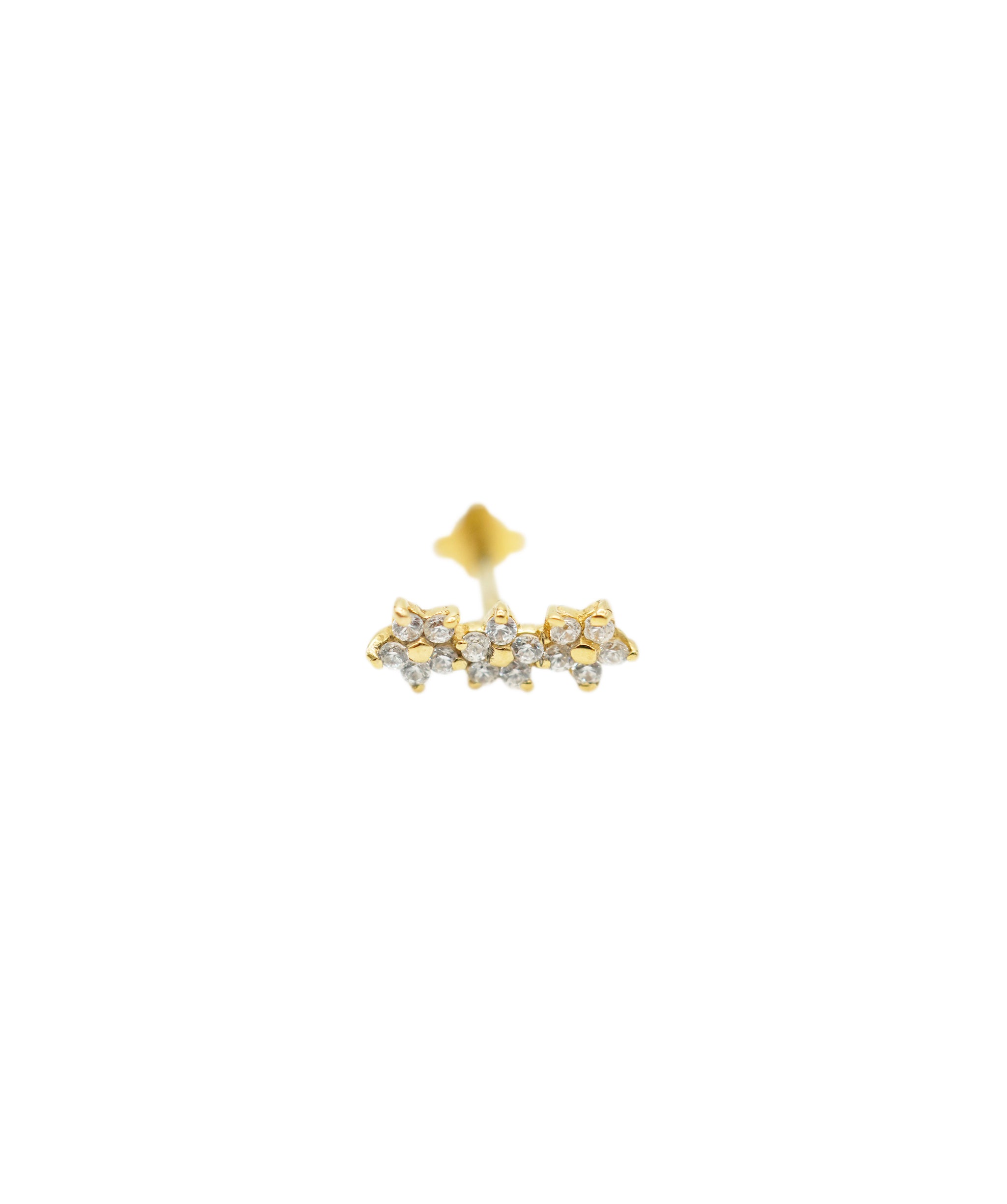 14 Karat Gold Floral 3 Labret Earring QOHC16