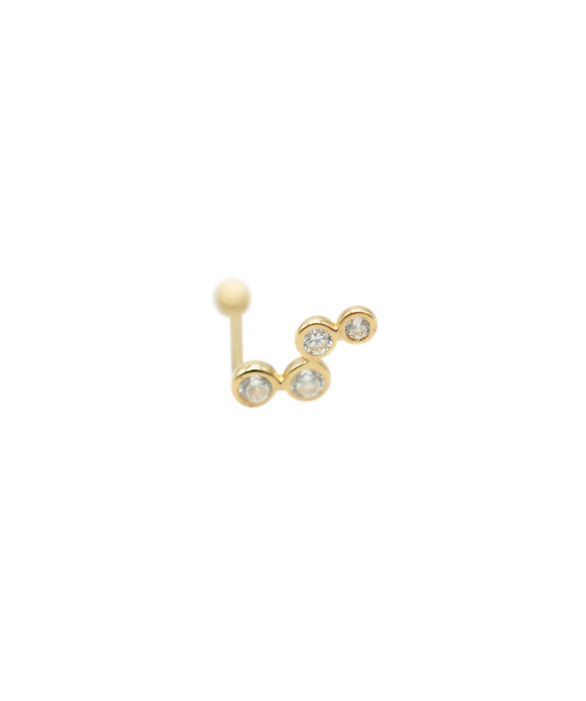 14 Carat Gold 4 Stone Minimal Helix/Cartilage Piercing QOHC7