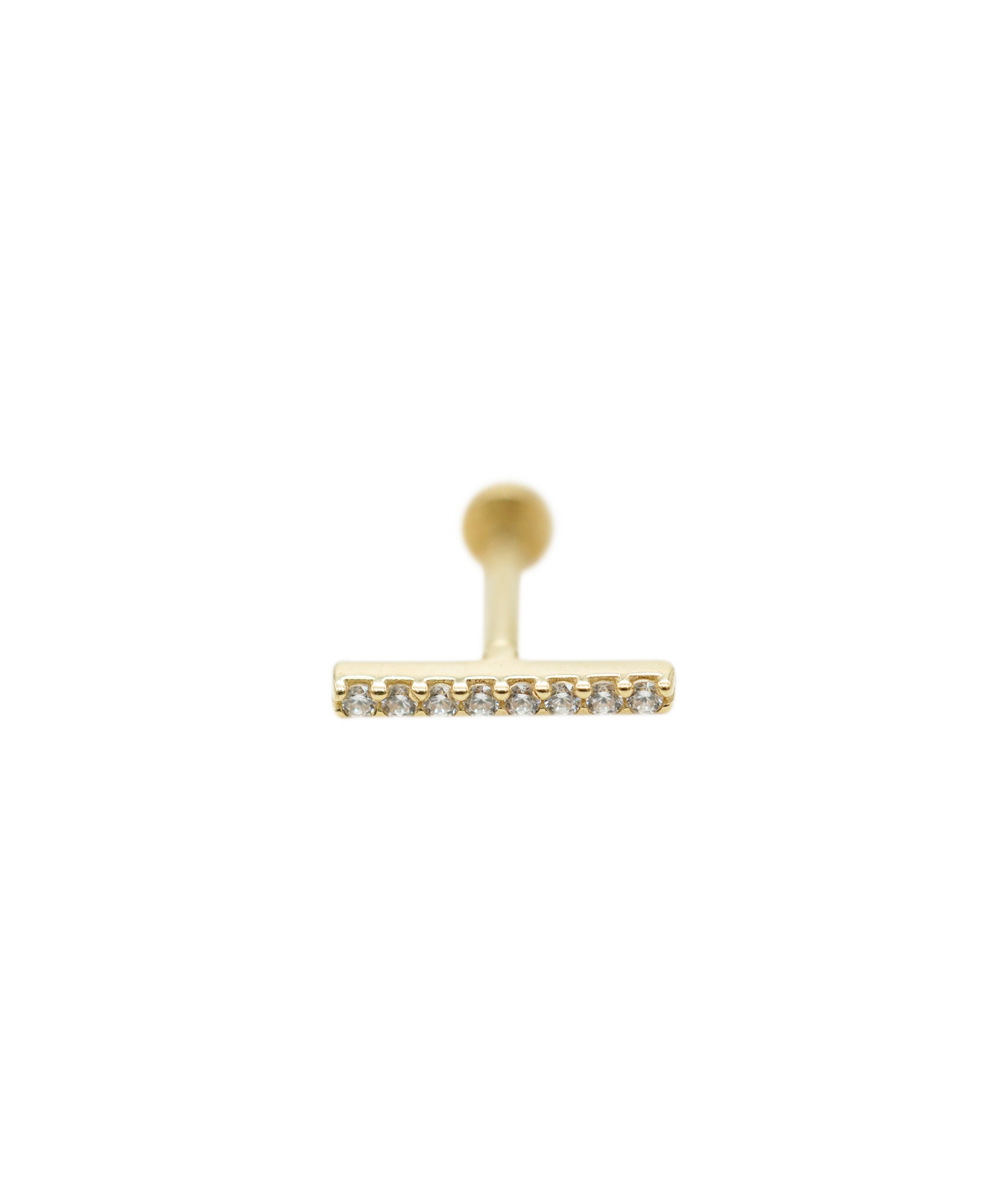 14 Carat Gold Diamante Straight Helix/Cartilage Piercing QOHC4