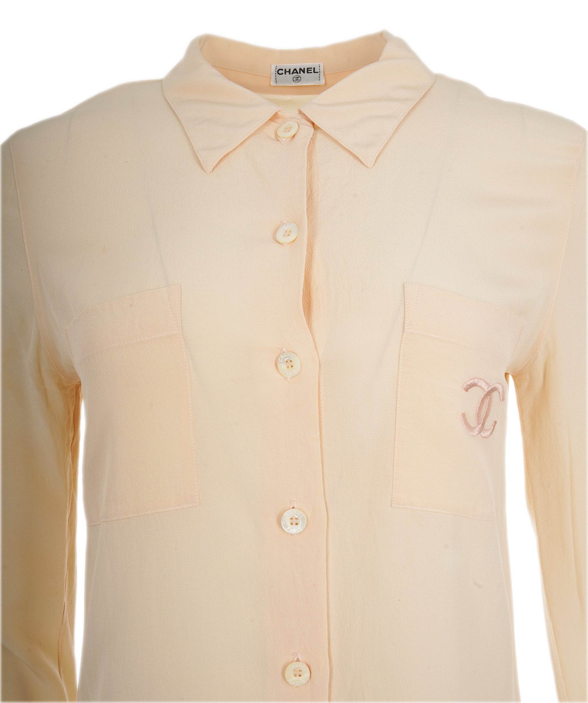 Chanel Beige CC Pocket Long Sleeve Shirt  ALC1724