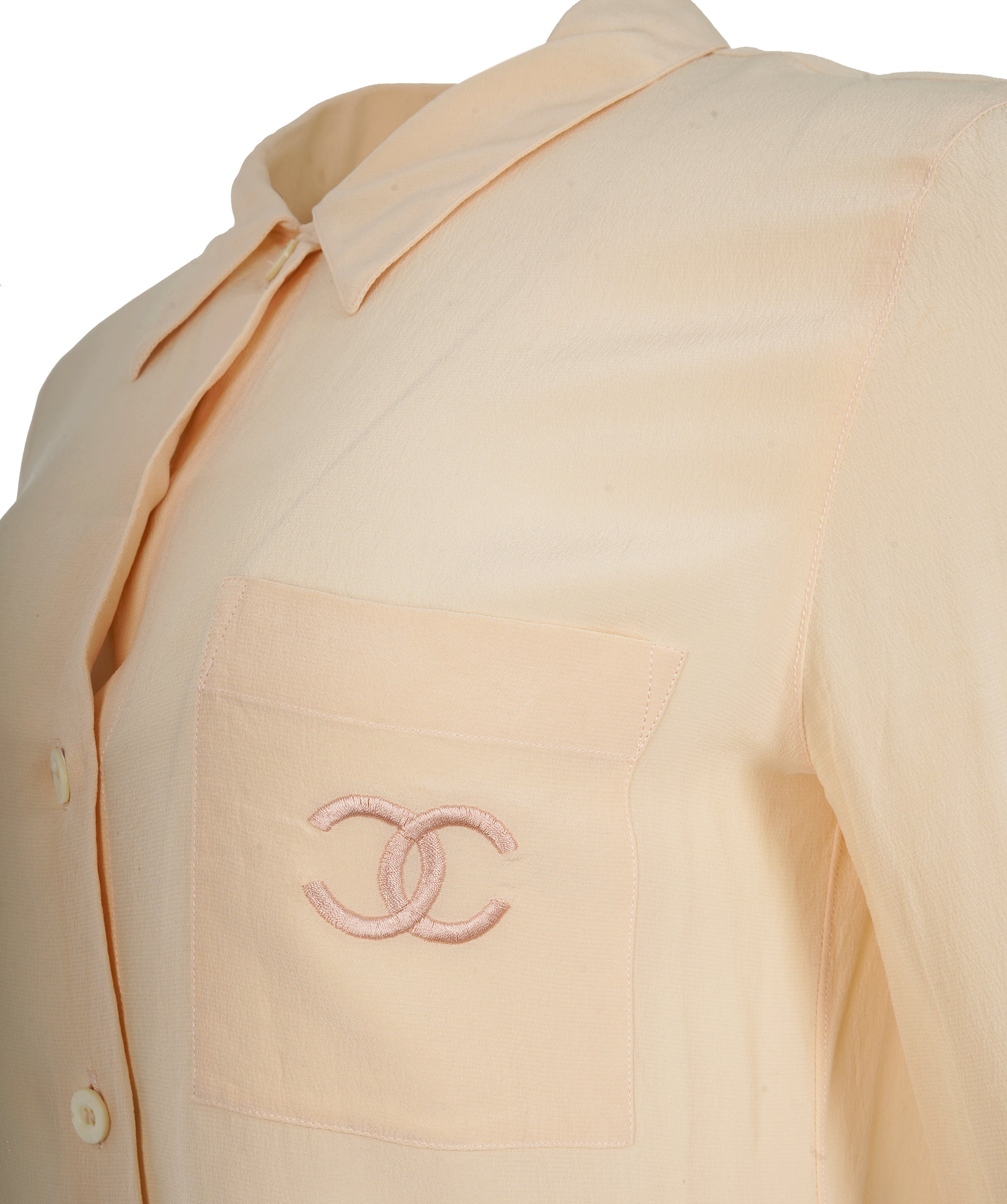 Chanel Beige CC Pocket Long Sleeve Shirt  ALC1724