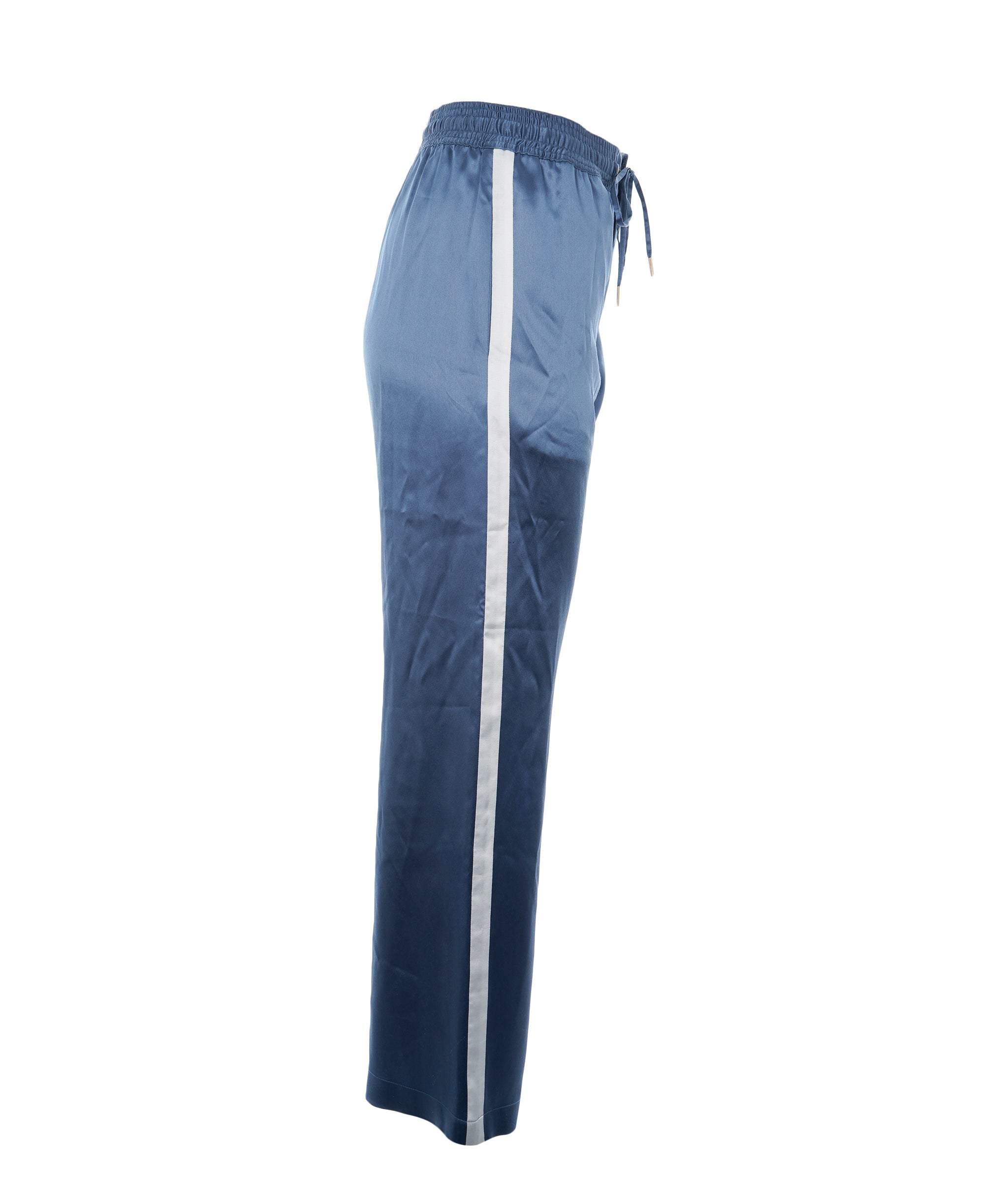 Celine Silk Blue Triomphe Wide Trousers Size 36  ALC1546