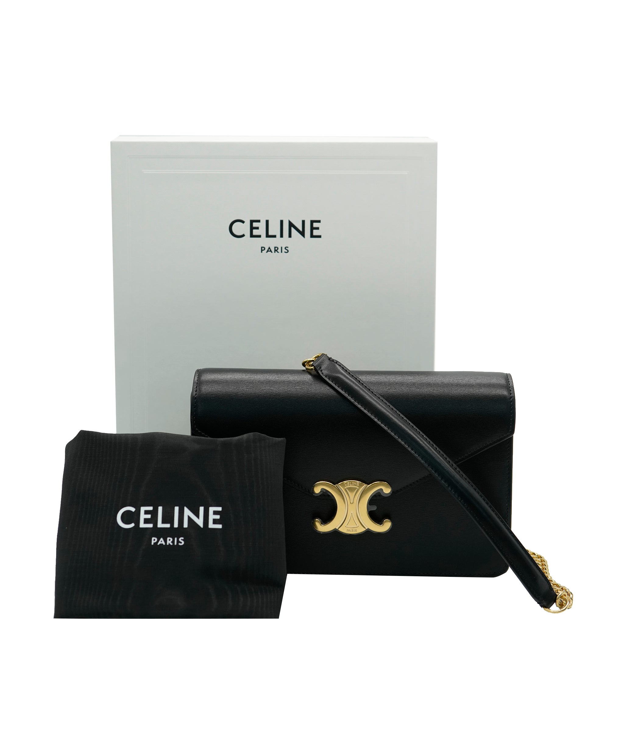 Celine Margo Wallet On Chain Black with GHW -