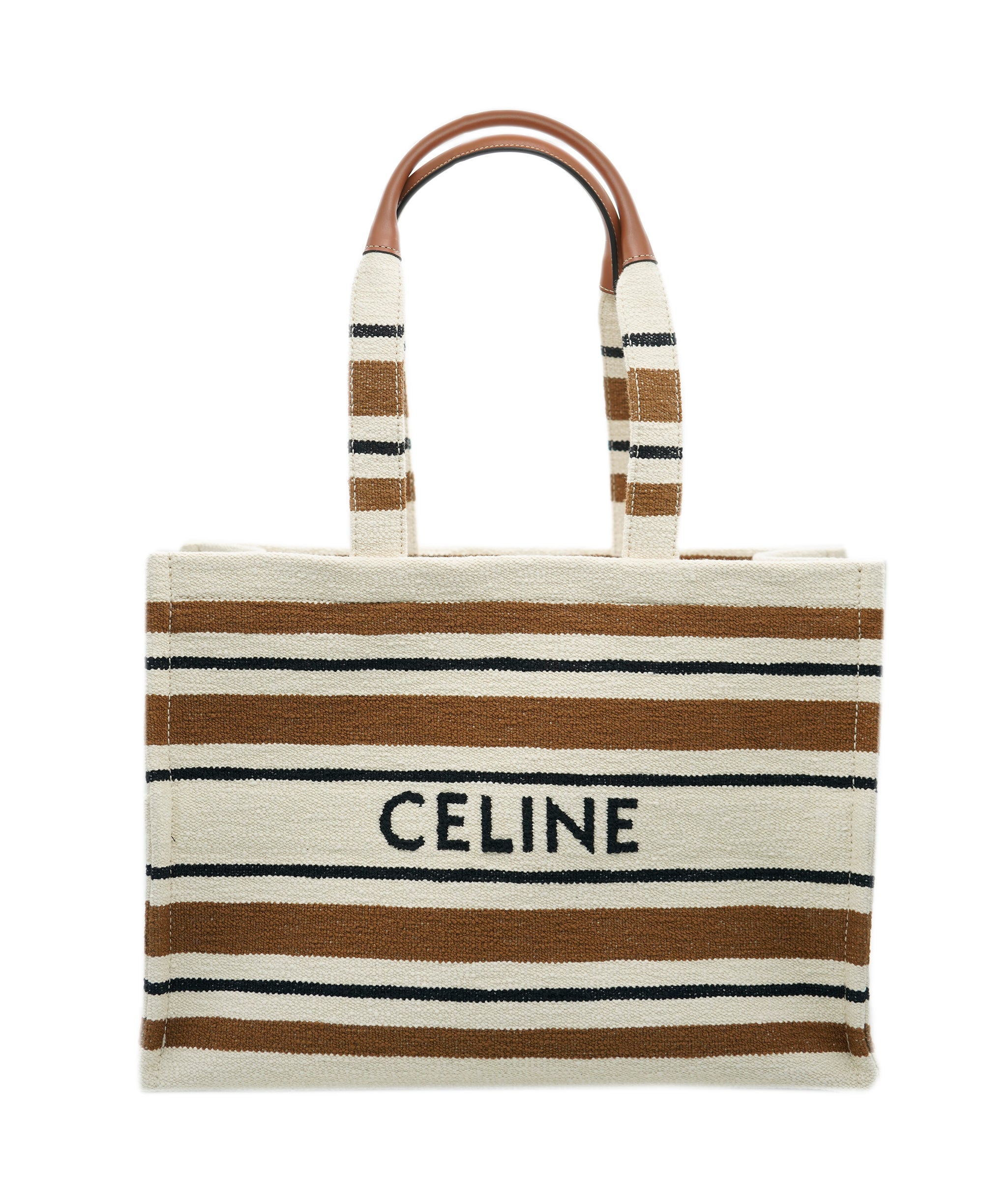 Brand New Celine Cream Stripe Large Cabas Thais Tote - UKL1456