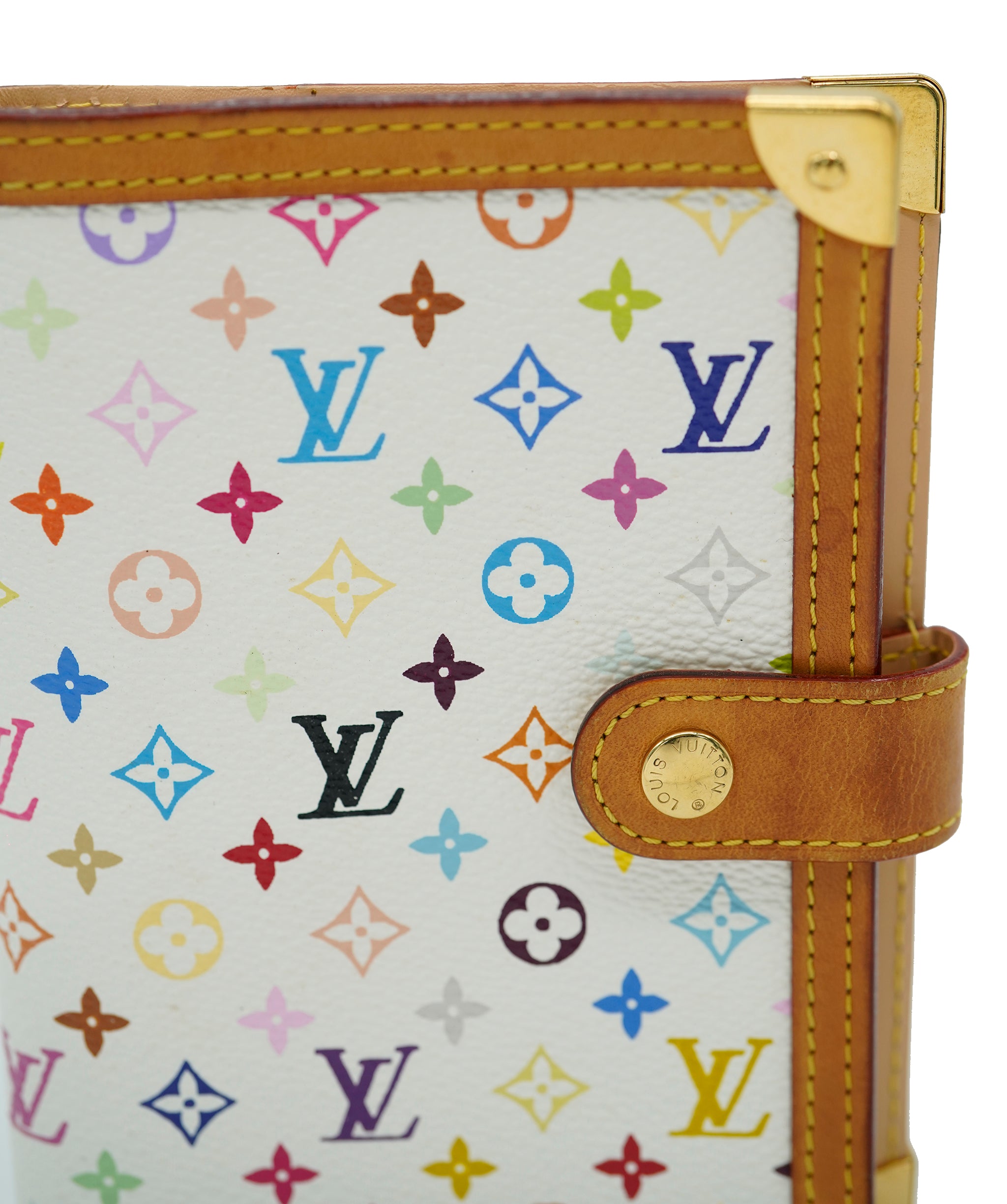 Louis Vuitton White Multicolore Monogram Small Agenda/Notebook Cover DXBV0456