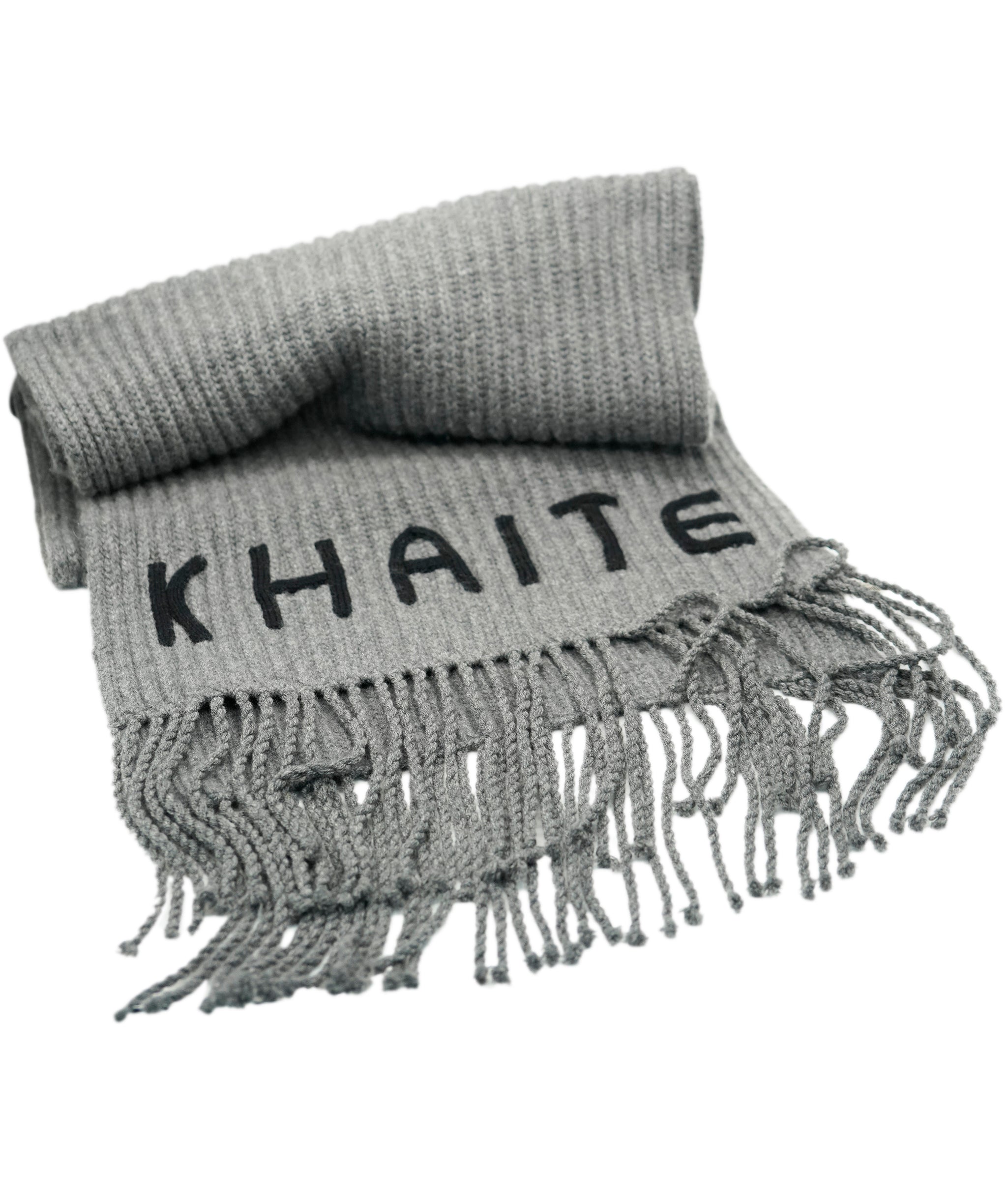 Khaite Grey Knitted Scarf ALL0751