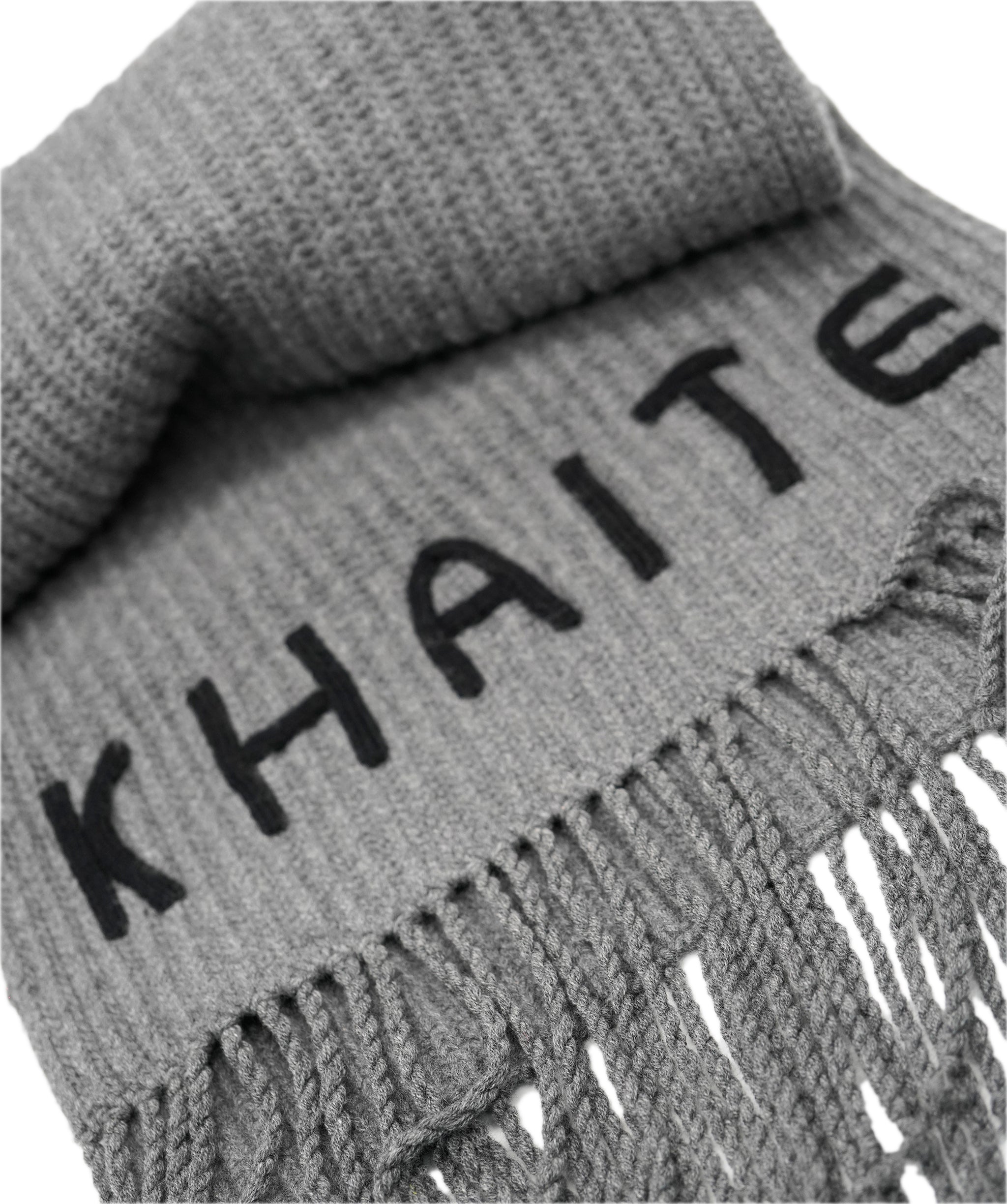 Khaite Grey Knitted Scarf ALL0751