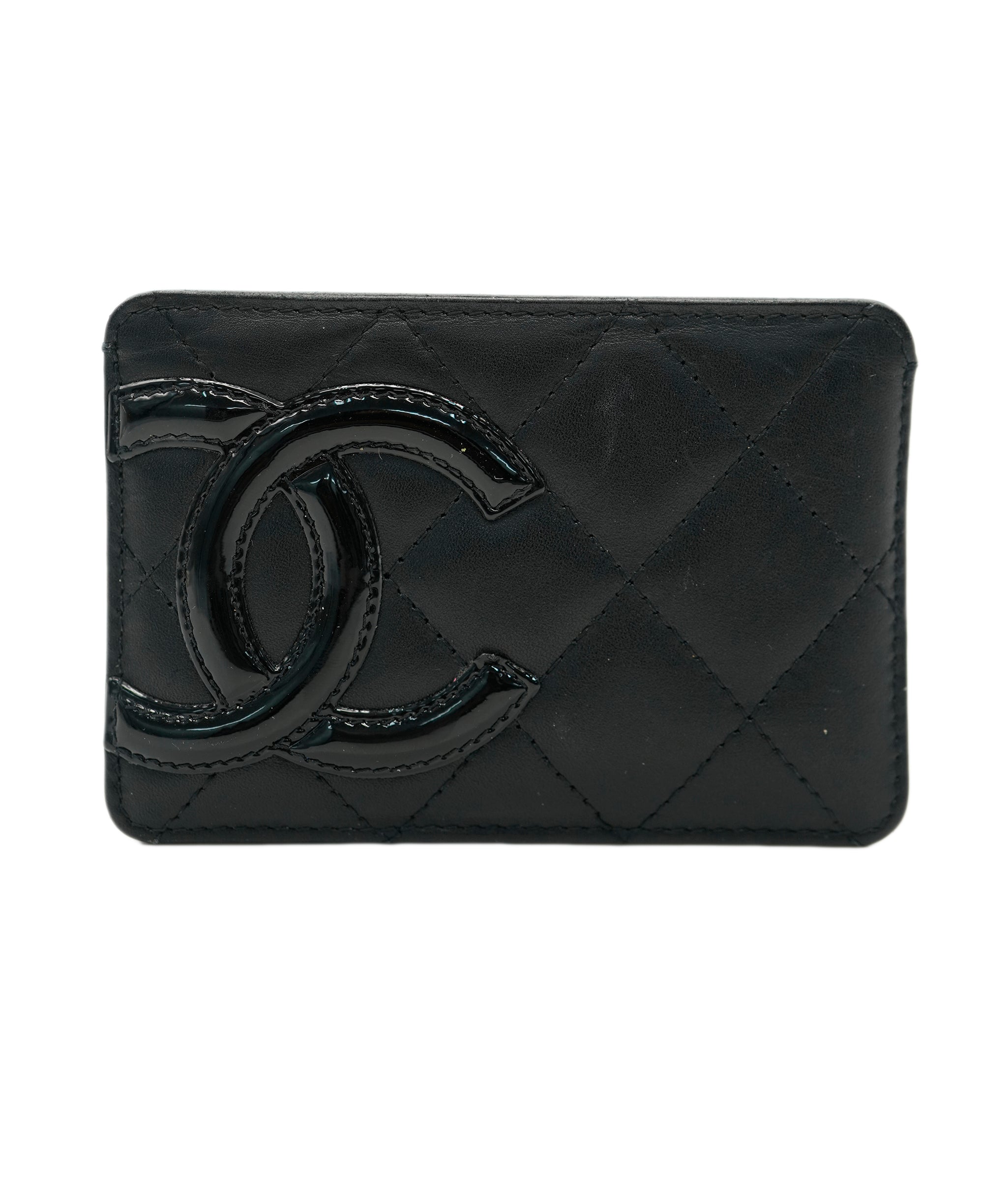 Chanel Black Quilted Lambskin Cambon Card Case ABC0903