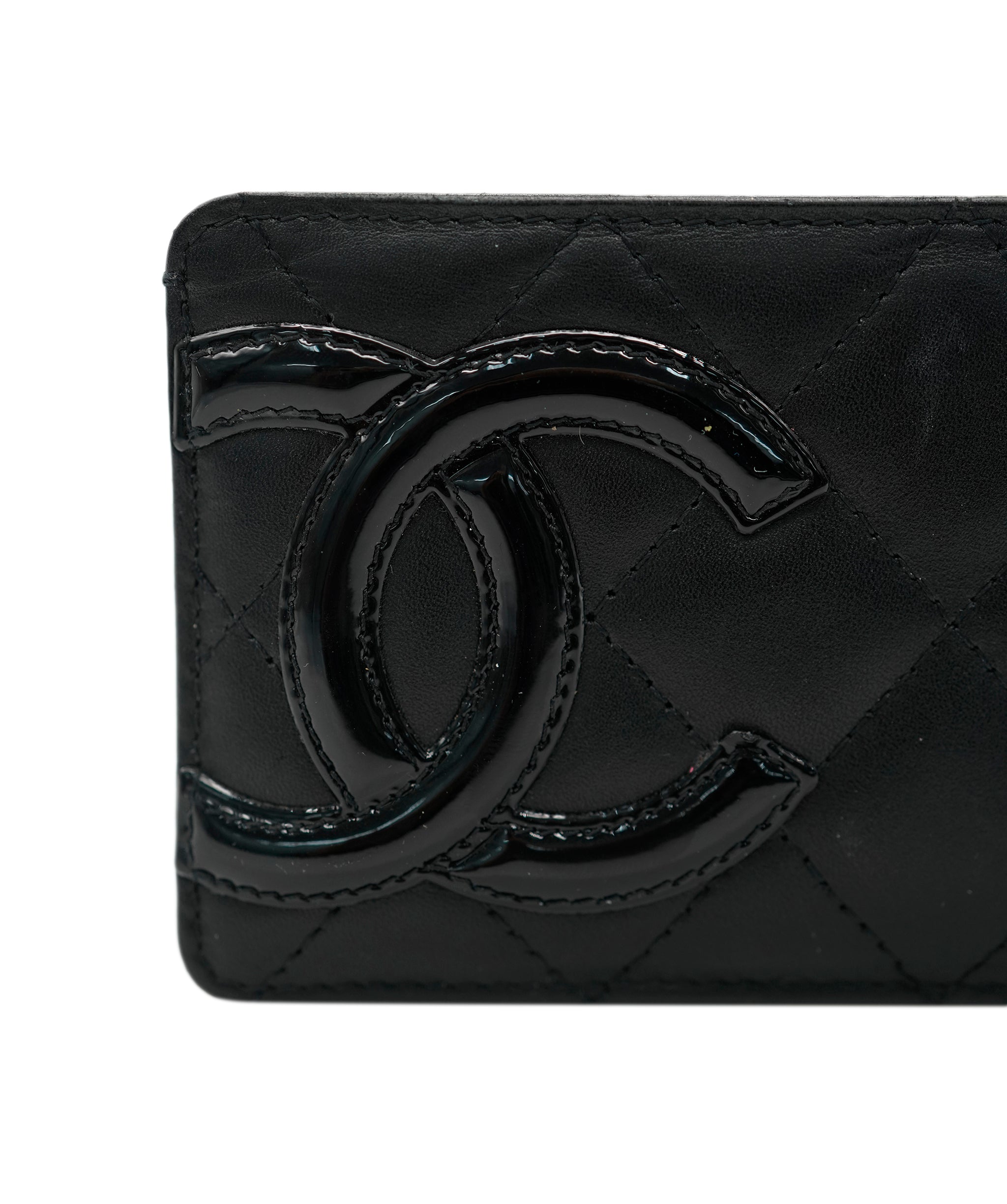 Chanel Black Quilted Lambskin Cambon Card Case ABC0903