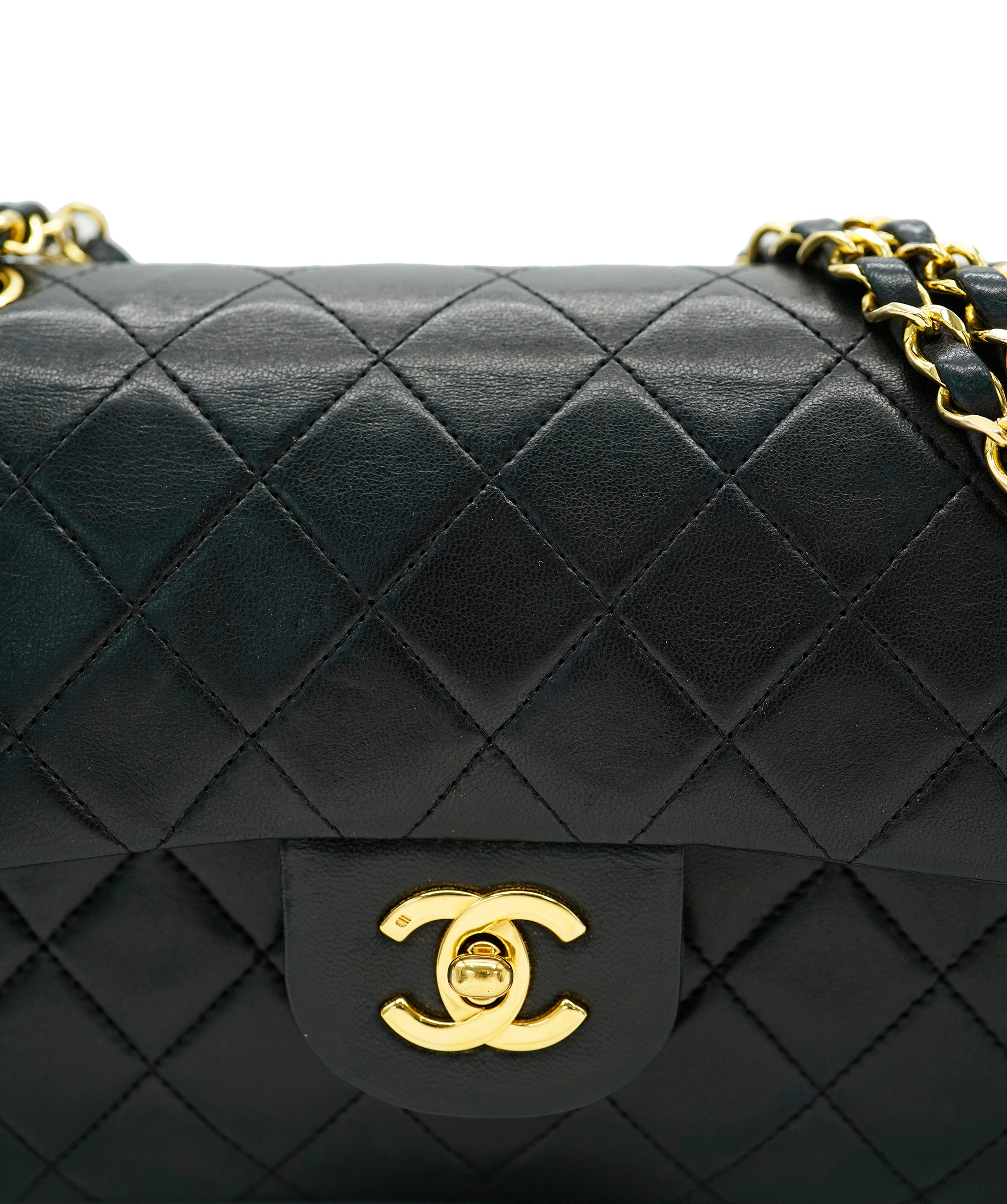 CHANEL VINTAGE CLASSIC FLAP SMALL CHAIN SHOULDER BAG BLACK LAMB SKIN 90246899 DBXS0660