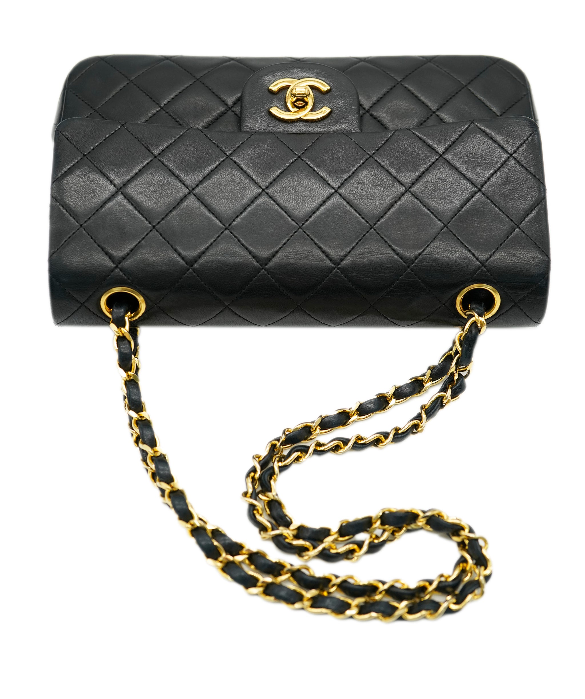 CHANEL VINTAGE CLASSIC FLAP SMALL CHAIN SHOULDER BAG BLACK LAMB SKIN 90246899 DBXS0660