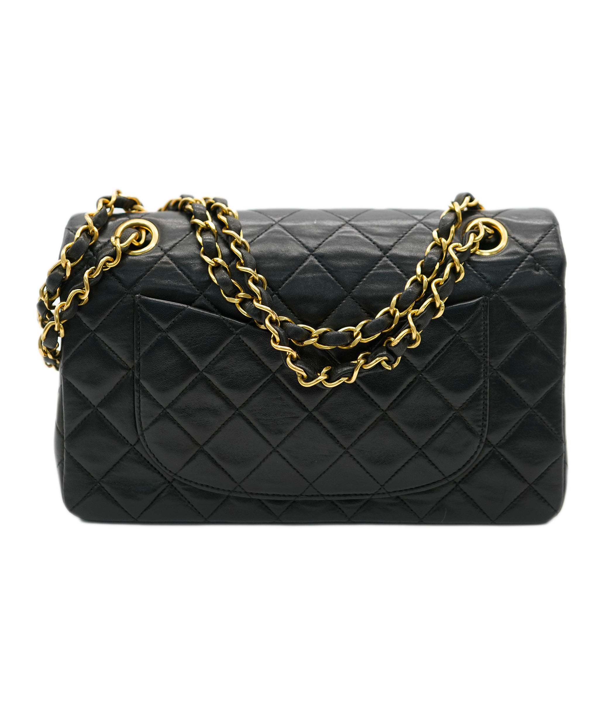 CHANEL VINTAGE CLASSIC FLAP SMALL CHAIN SHOULDER BAG BLACK LAMB SKIN 90240958 DBXS0661