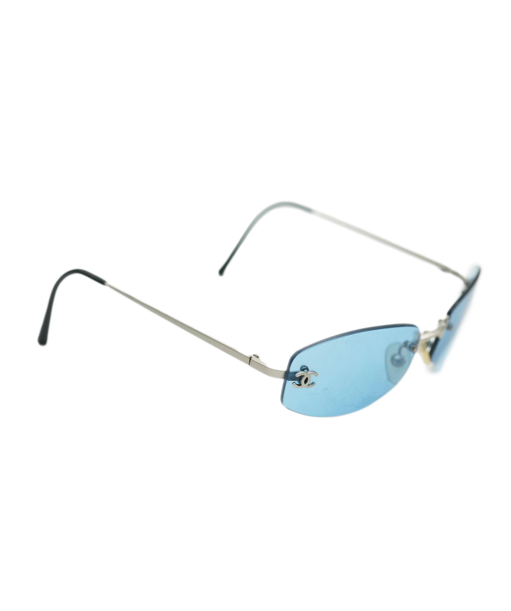 Chanel blue rimless vintage oval sunglasses - AJC0773