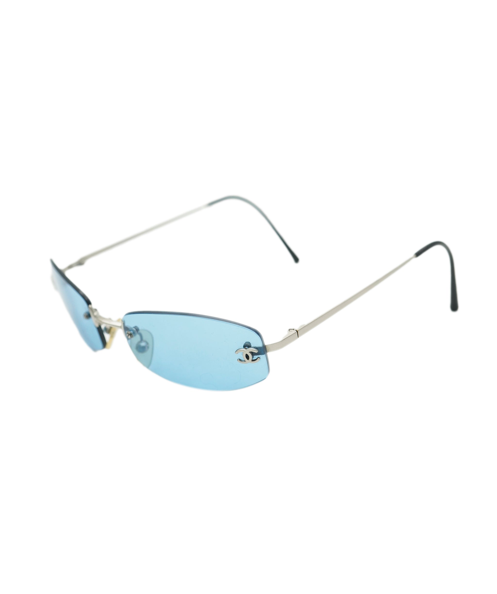 Chanel blue rimless vintage oval sunglasses - AJC0773