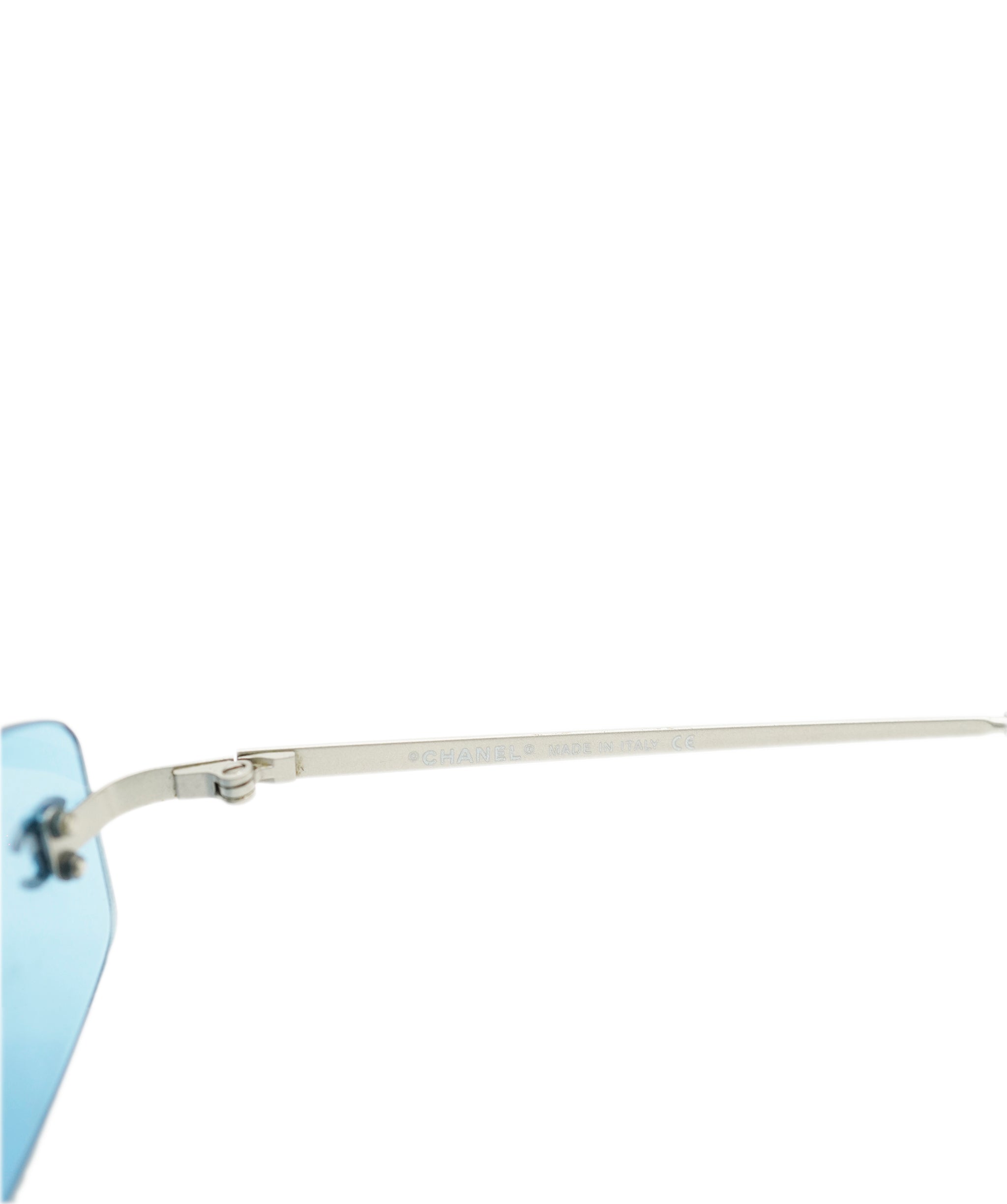 Chanel blue rimless vintage oval sunglasses - AJC0773