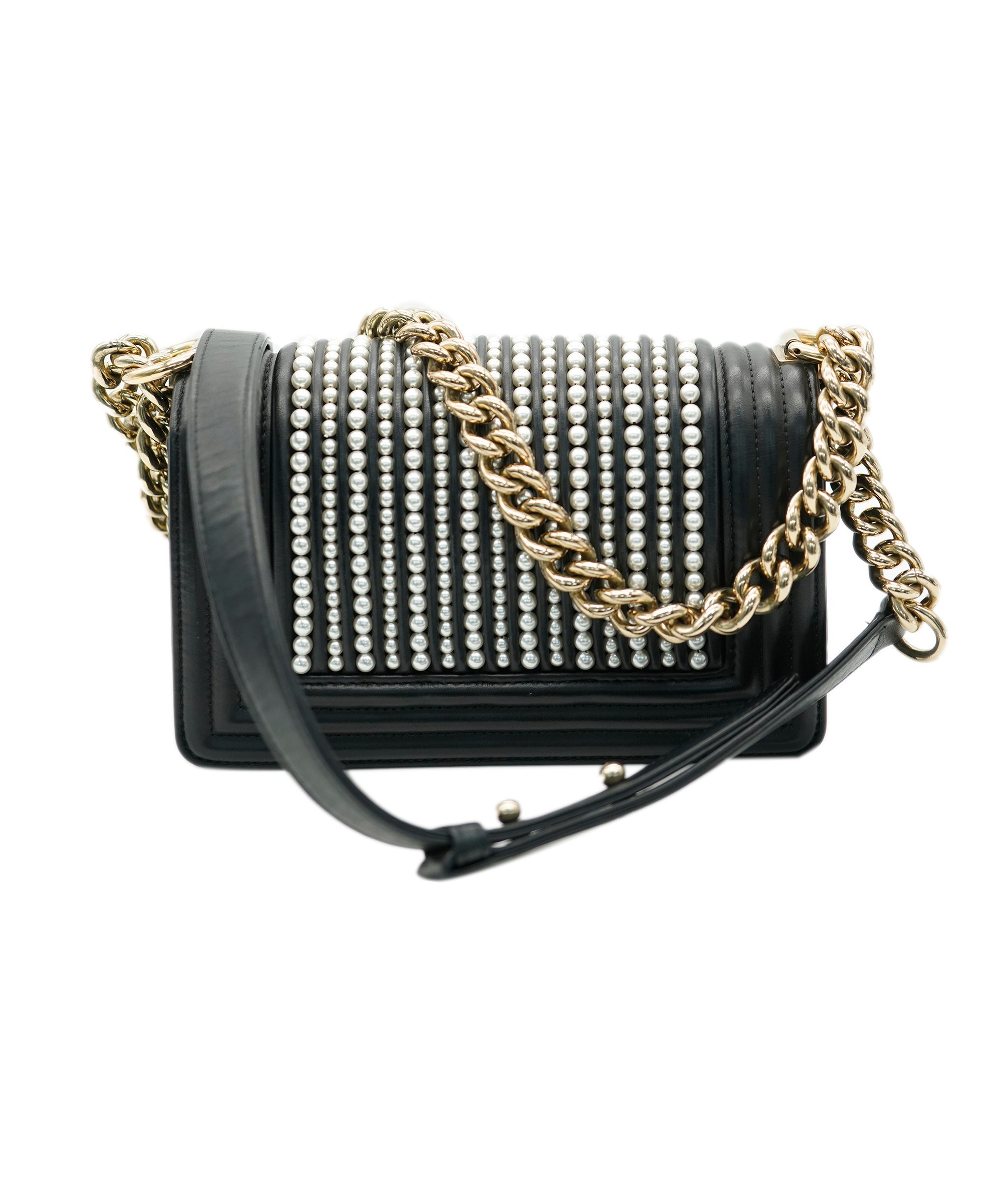 Chanel small pearl & black boy bag - AJC0777