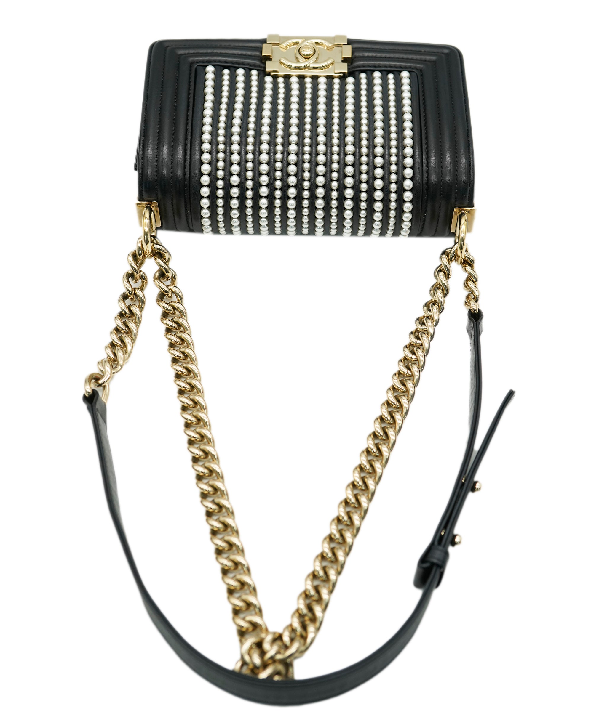 Chanel small pearl & black boy bag - AJC0777