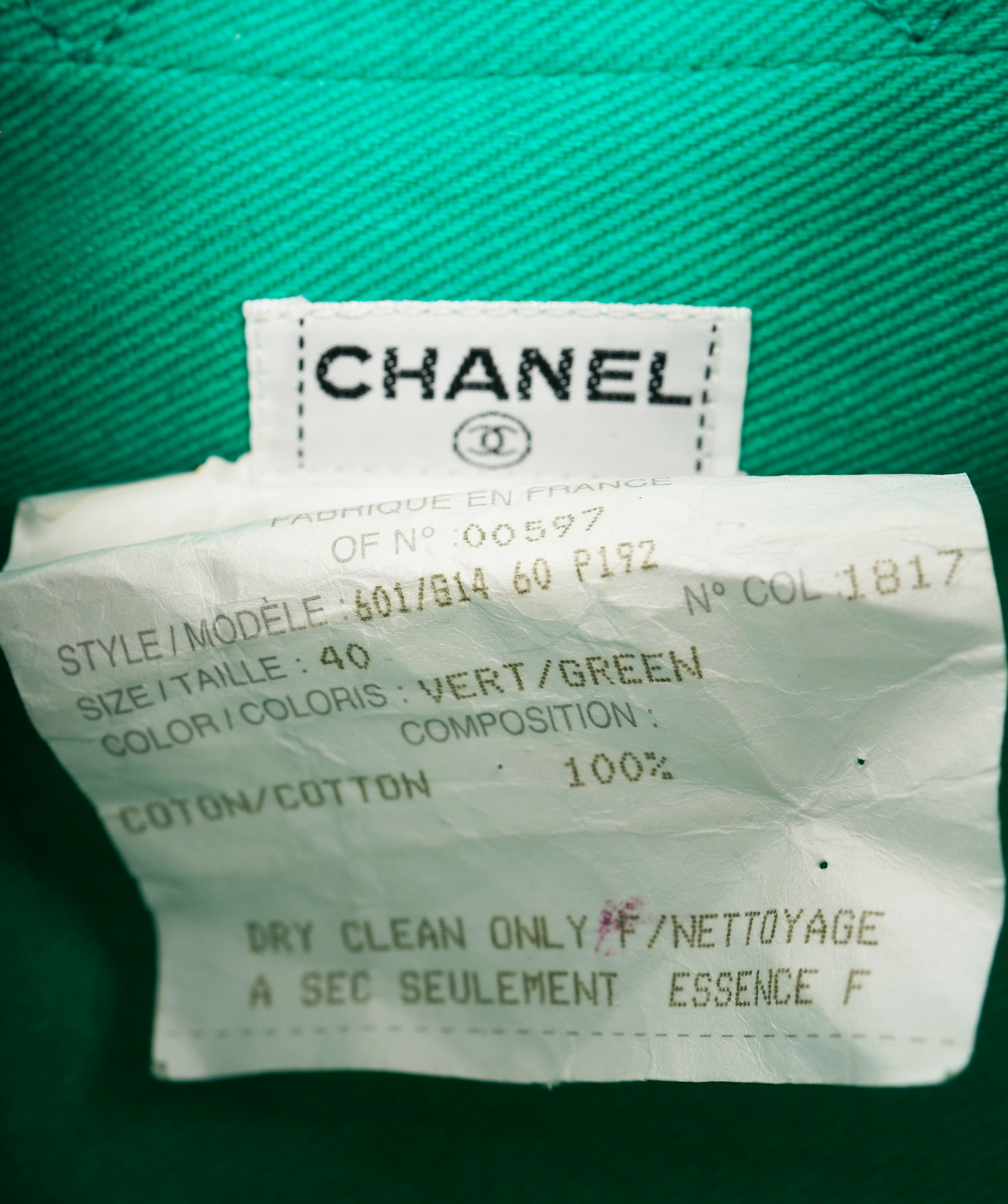 Chanel Green Denim Safari 1980's jacket  - AJC0771