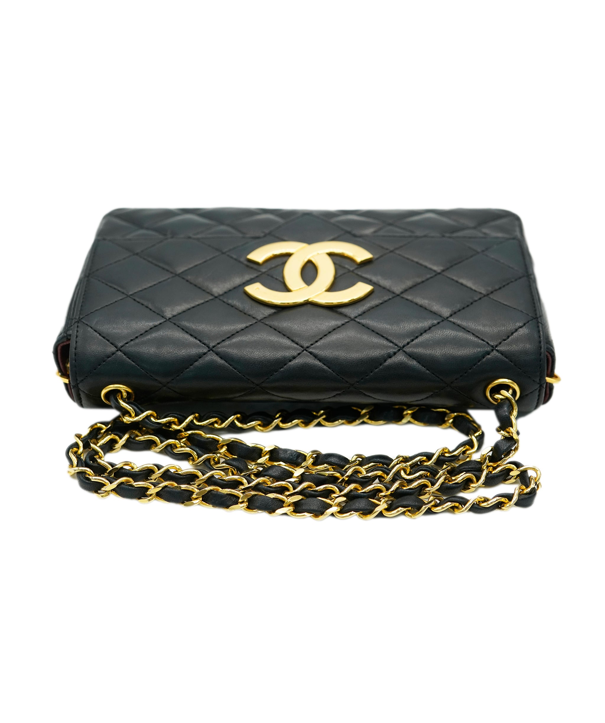 CHANEL VINTAGE BIG COCO MATELASSE CHAIN SHOULDER BAG BLACK LAMB SKIN 90242320 DBXS0656