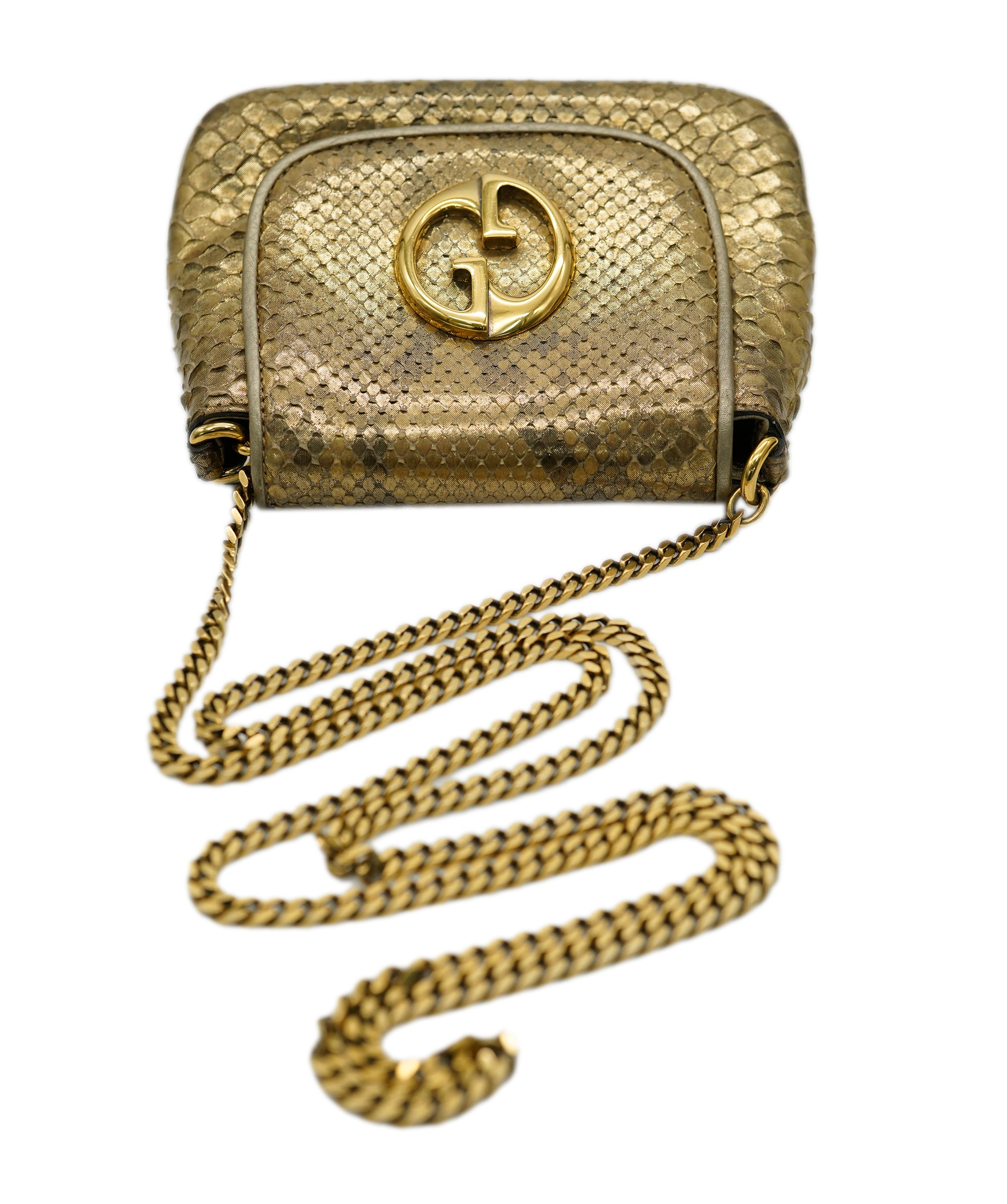 Gucci vintage python gold crossbody bag  - AJC0783