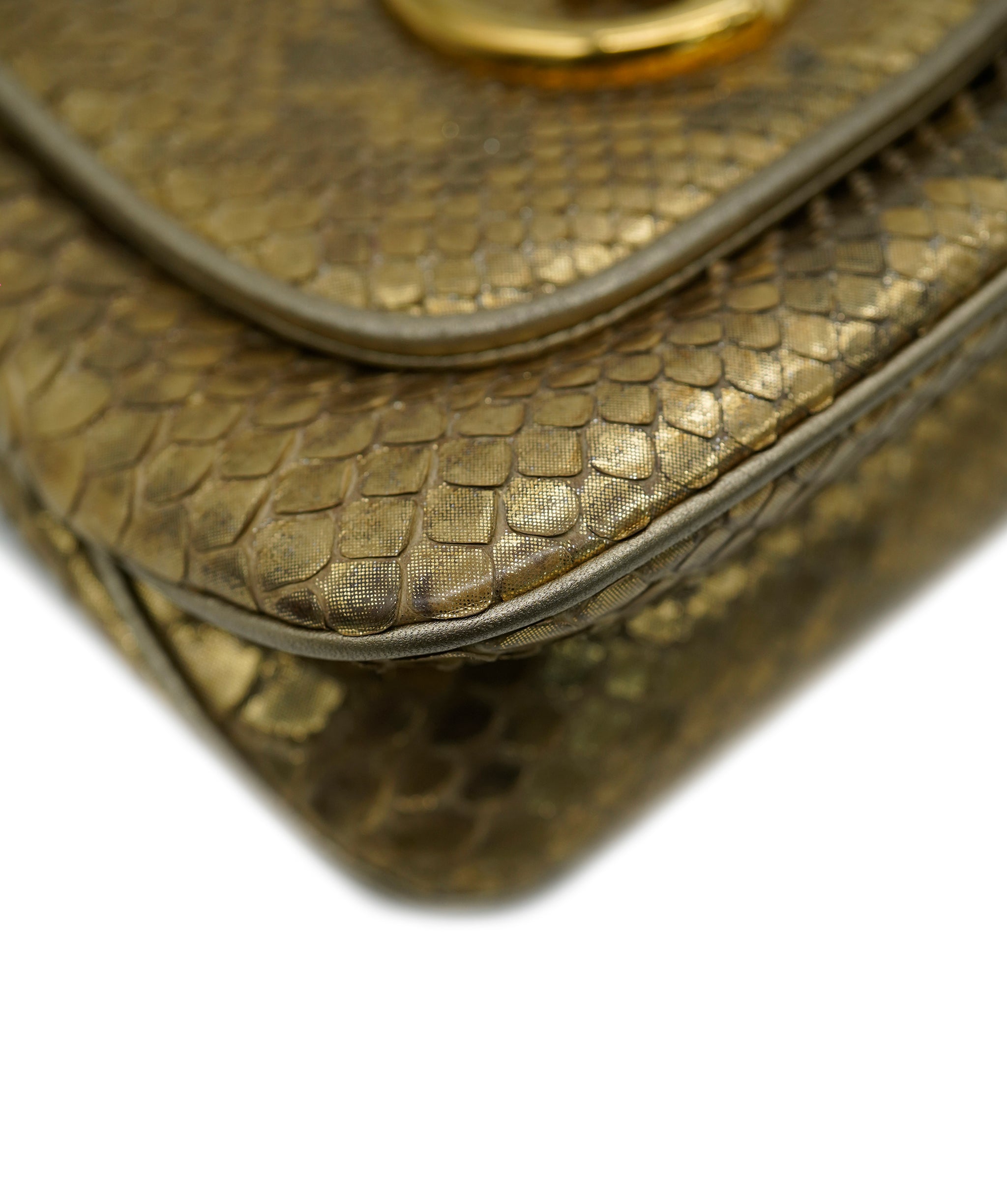 Gucci vintage python gold crossbody bag  - AJC0783