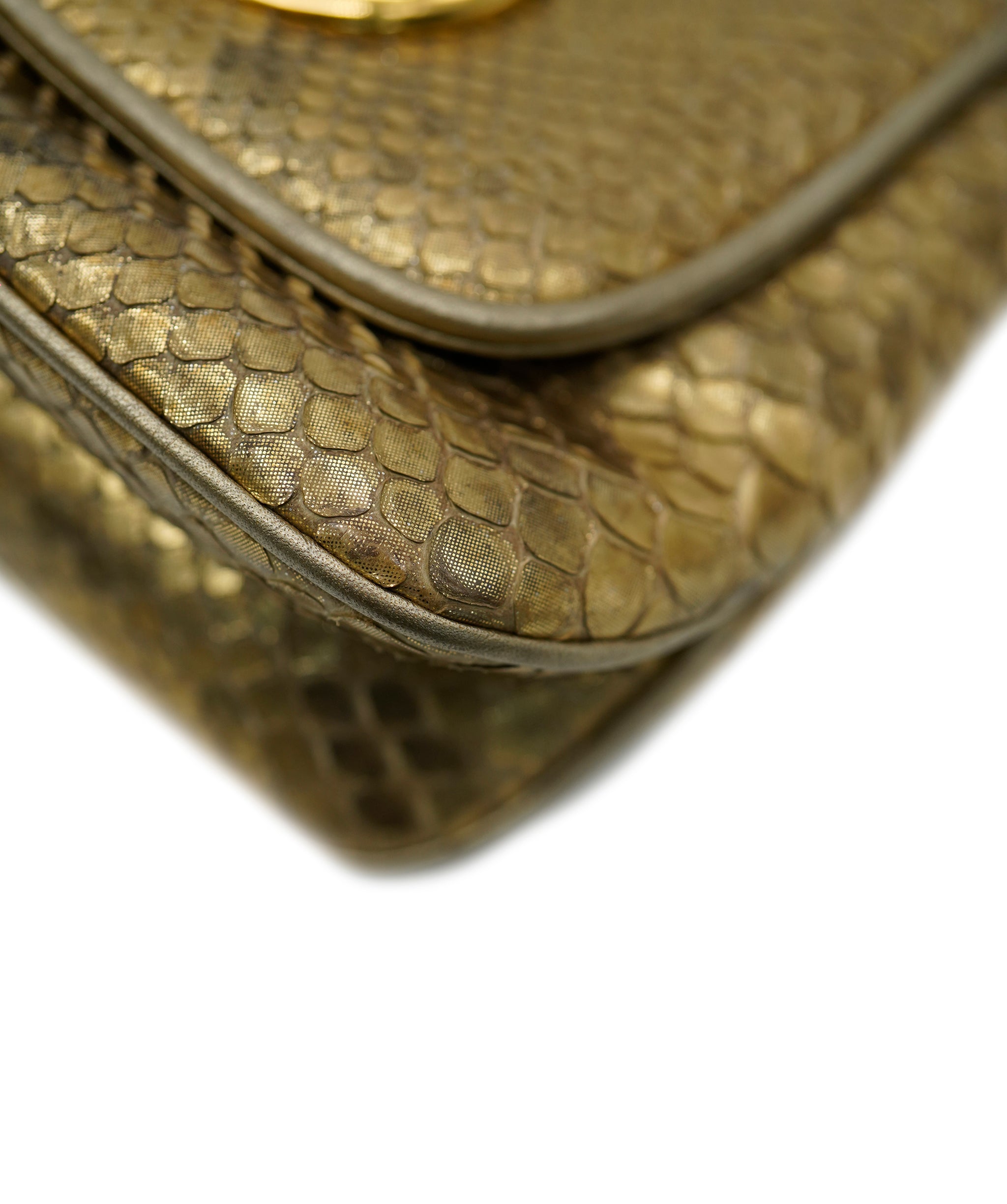 Gucci vintage python gold crossbody bag  - AJC0783