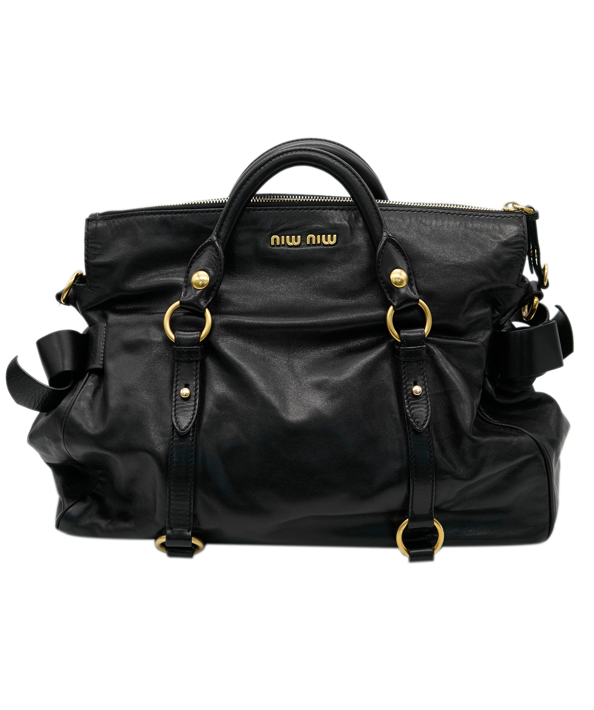 Miu Miu black slouchy tote with GHW - AJC0780