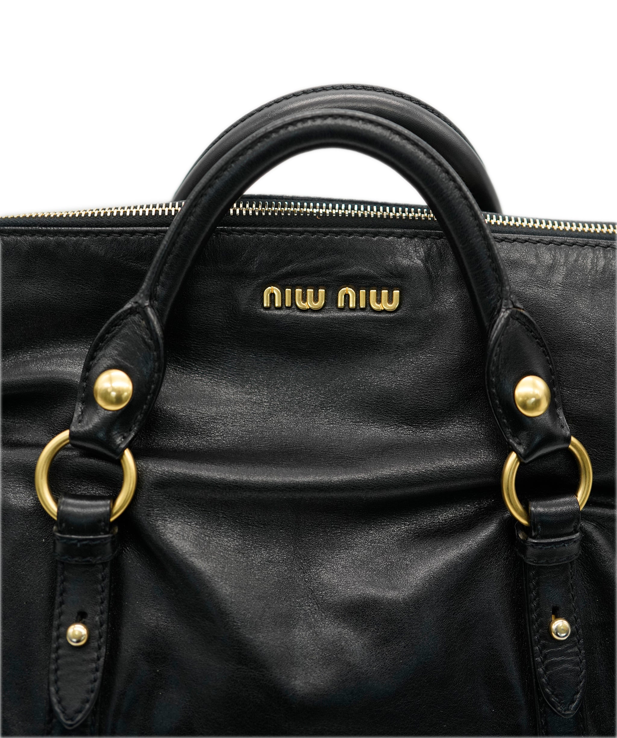 Miu Miu black slouchy tote with GHW - AJC0780