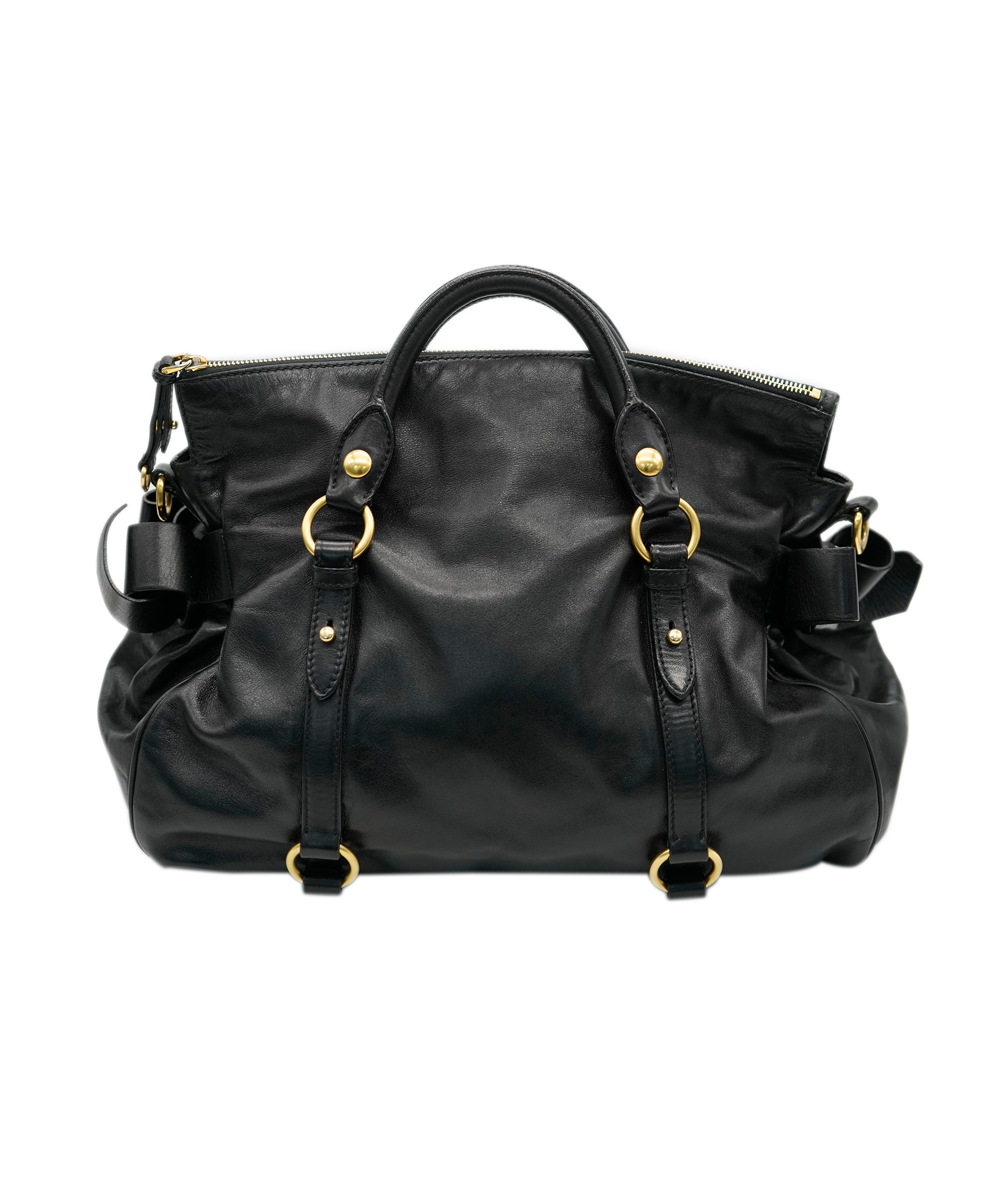 Miu Miu black slouchy tote with GHW - AJC0780