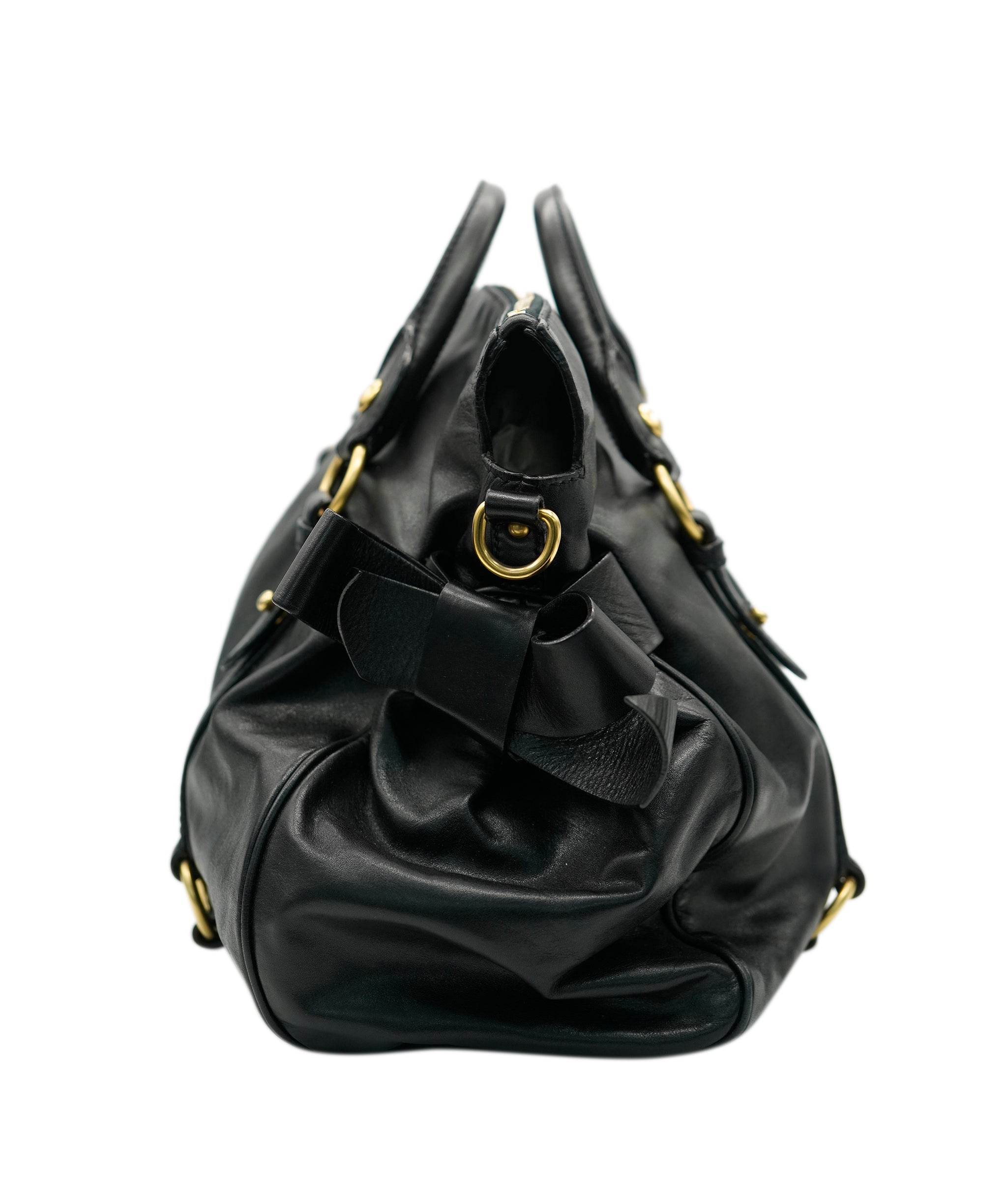 Miu Miu black slouchy tote with GHW - AJC0780